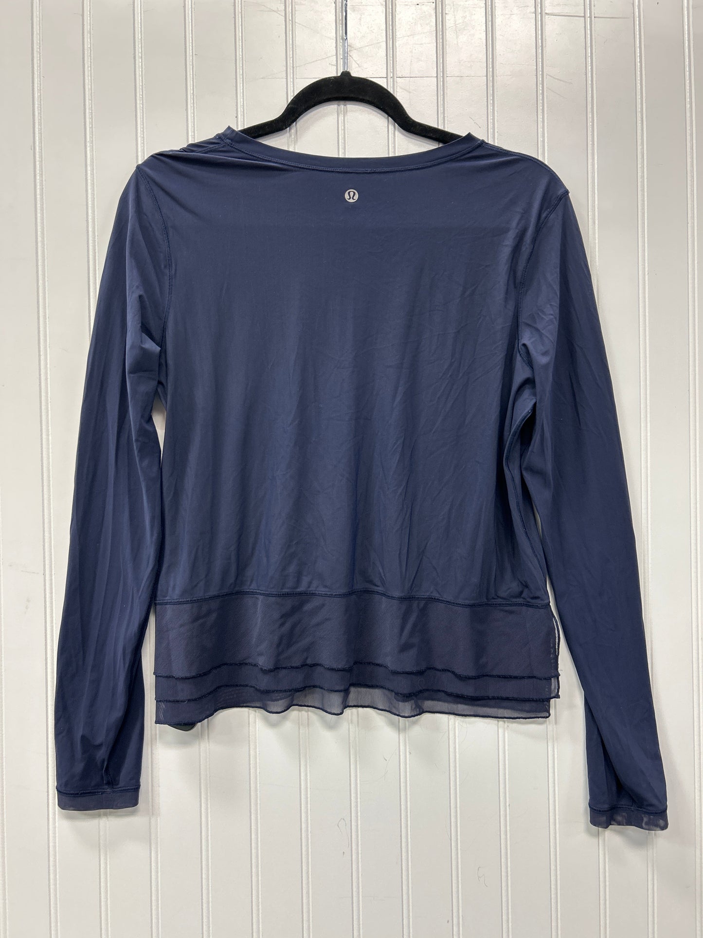 Athletic Top Ls Crewneck By Lululemon In Navy, Size:M
