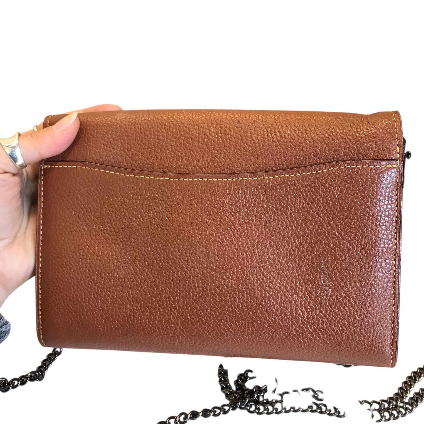 Crossbody Designer By Coach In Brown, Size:Small