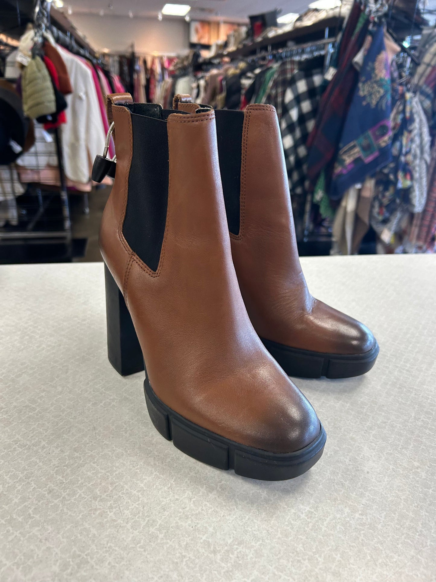 BOOTS ANKLE HEELS by STEVE MADDEN In BROWN, Size: 8.5
