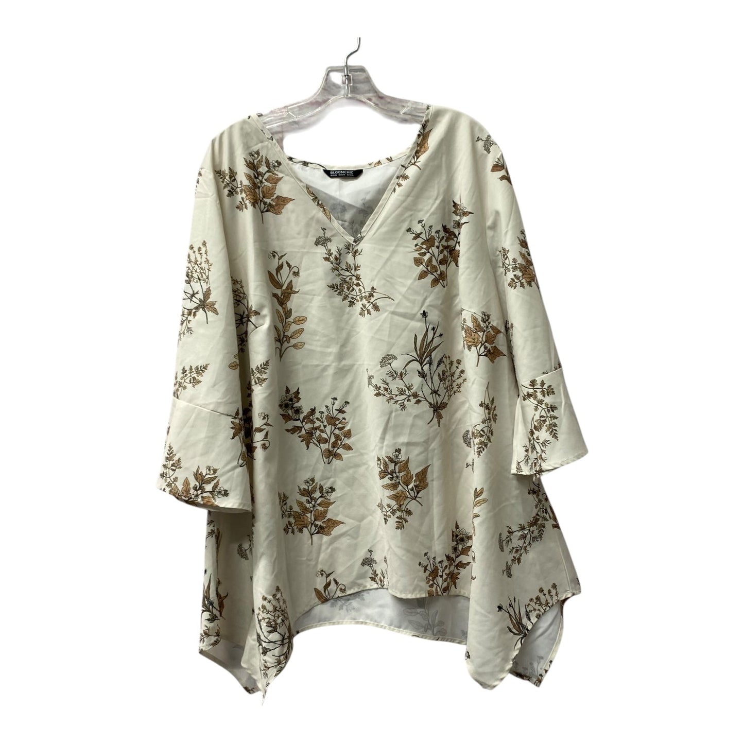 Top 3/4 Sleeve By Bloomchic In Cream, Size:3X