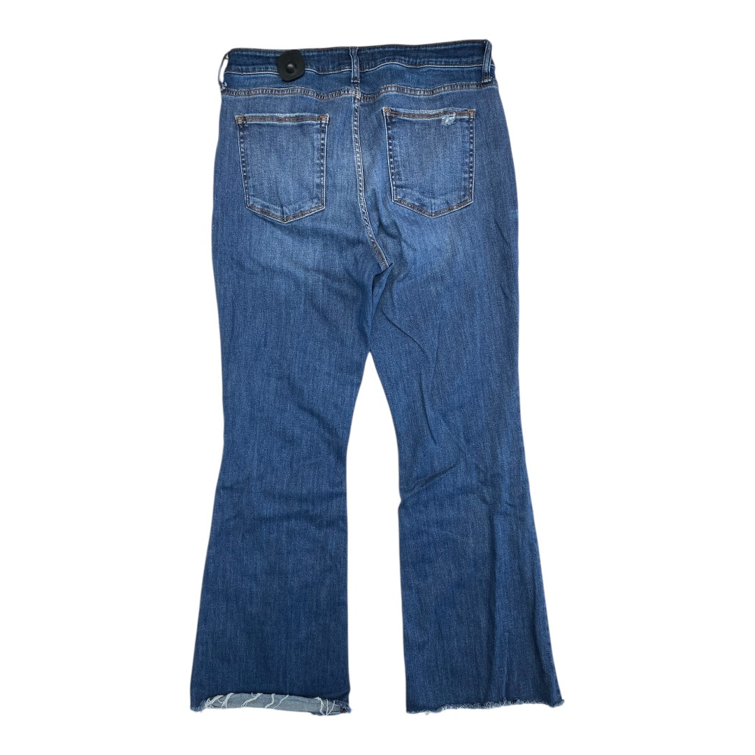Jeans Flared By Kut In Blue Denim, Size:14