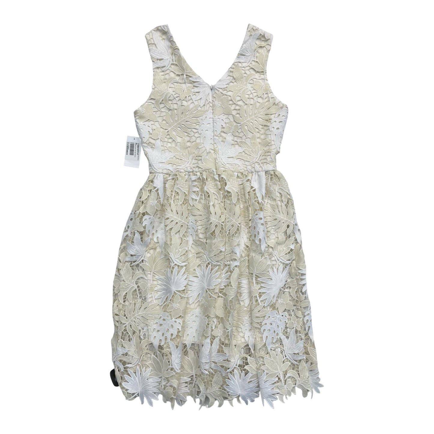 Dress Party Midi By Dress The Population In Cream & Tan, Size:M