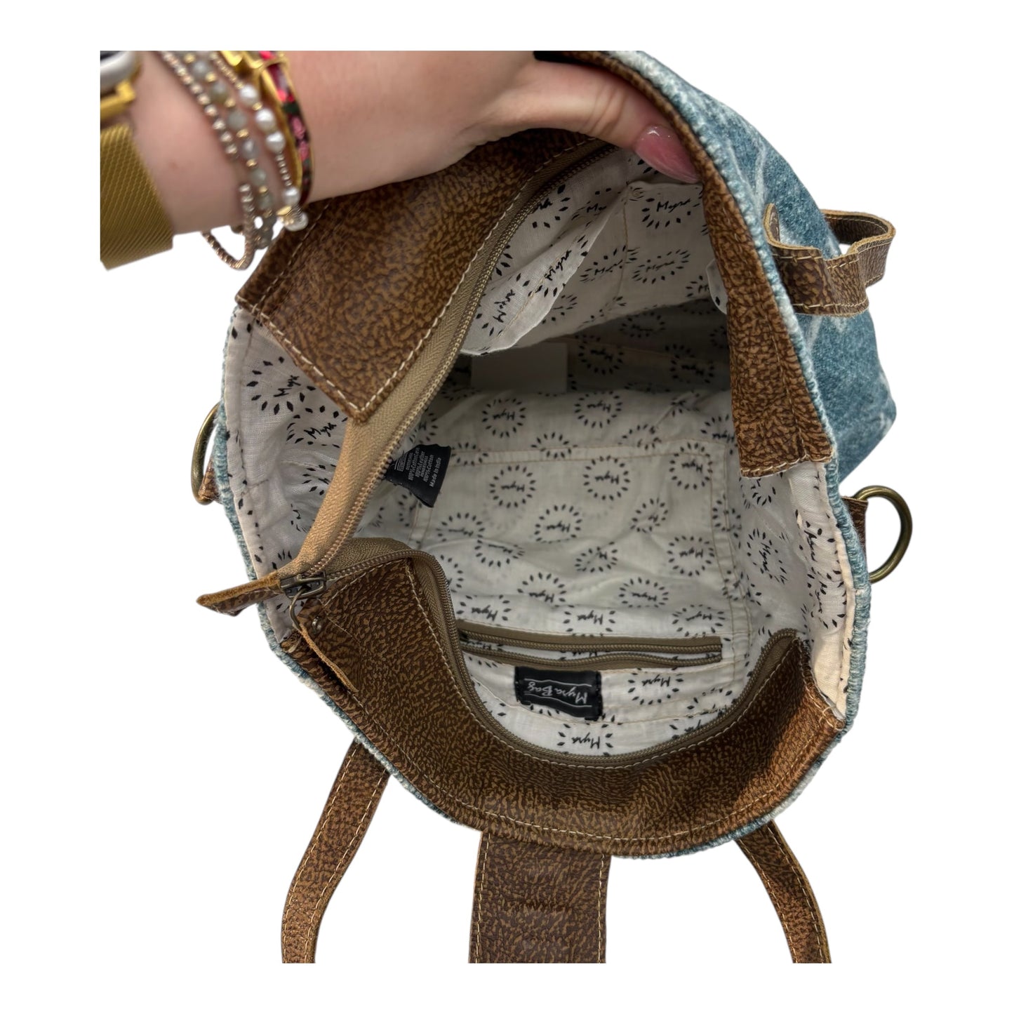 Handbag By Myra In Blue, Size:Medium