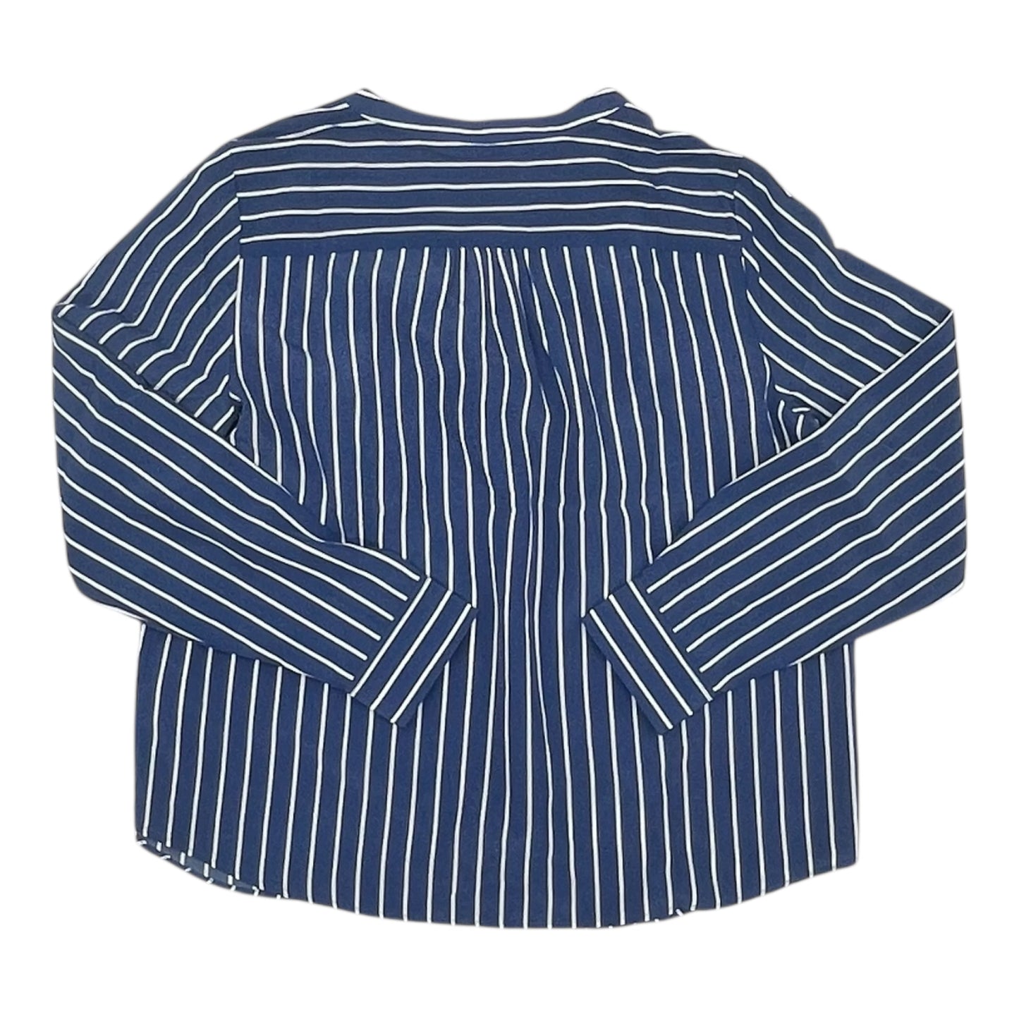 Blouse Ls By J. Crew In Blue & White, Size:L