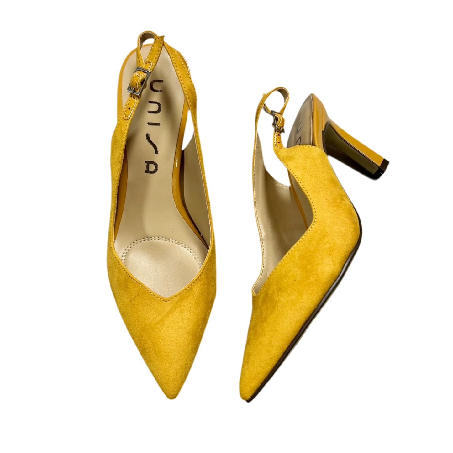 Shoes Heels Kitten By Unisa In Yellow, Size: 5.5
