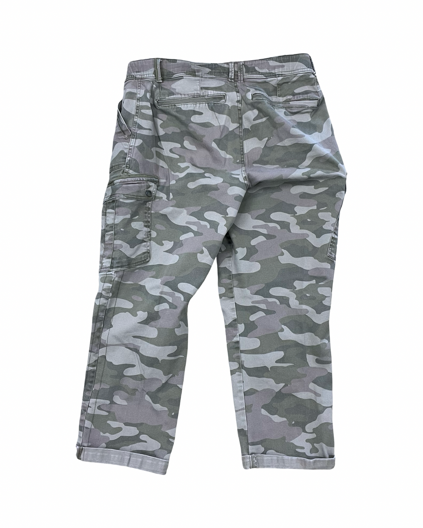 Pants Cropped By Democracy In Camouflage Print, Size:14
