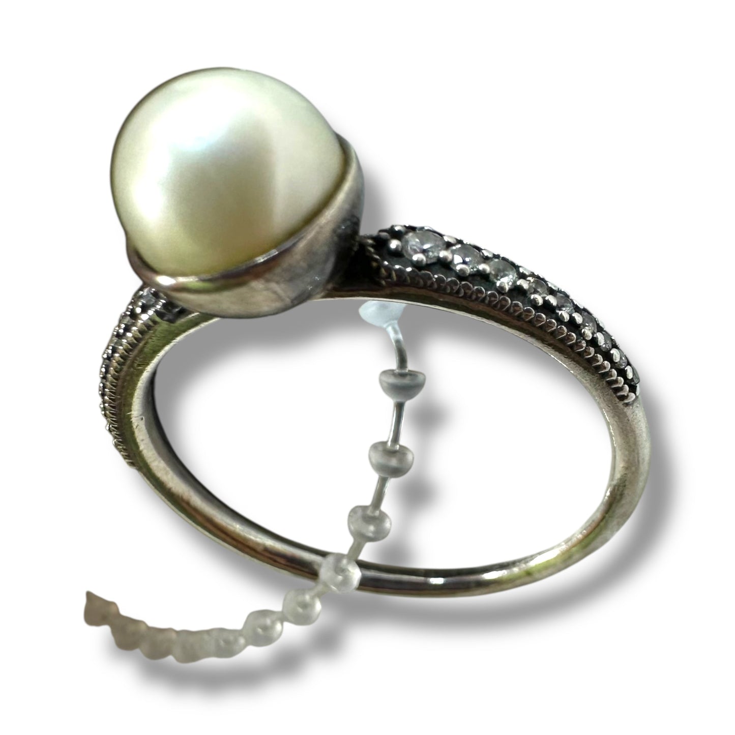 Sterling silver pearl Ring Band By Pandora