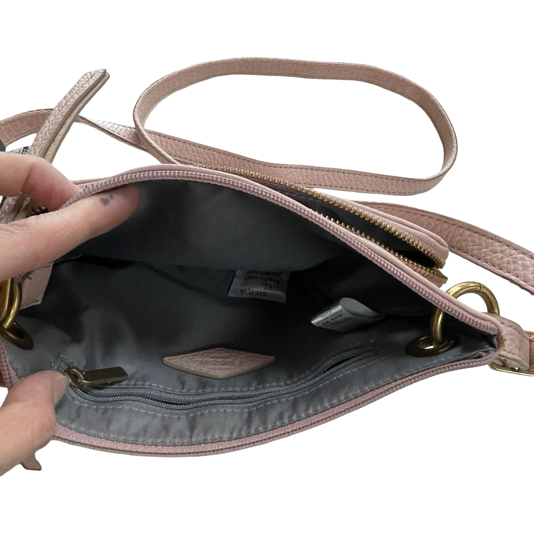 Handbag Leather By Fossil In Pink, Size:Small