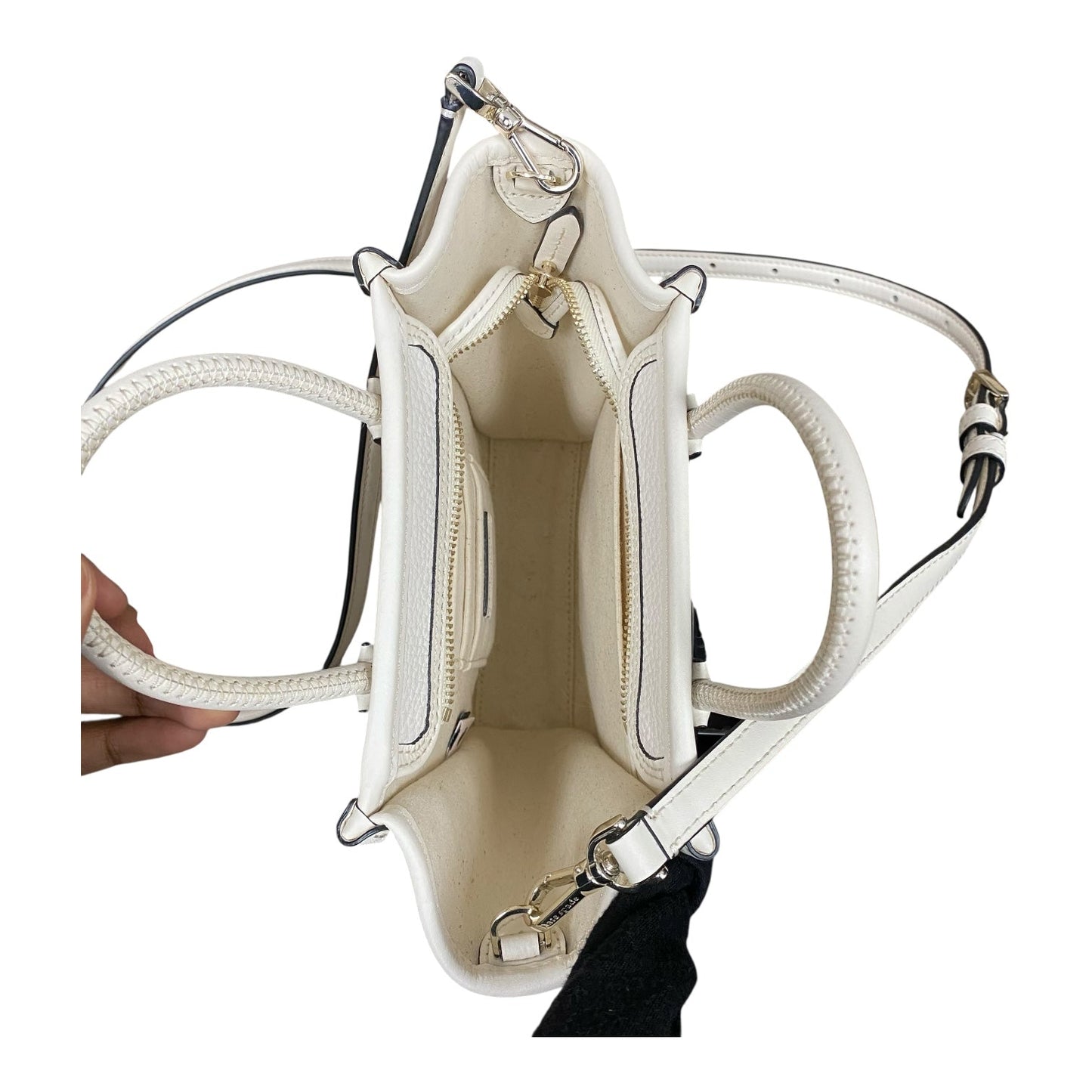 Handbag Designer By Kate Spade In Black & White, Size:Small