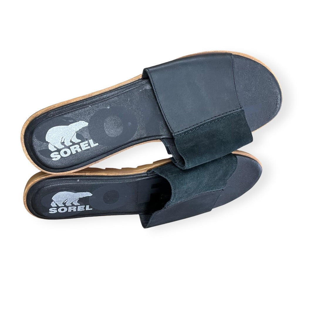 Sandals Flats By Sorel In Black, Size:11