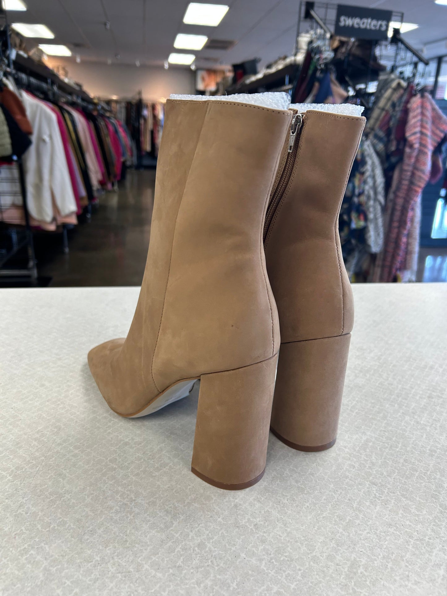 BOOTS ANKLE HEELS by STEVE MADDEN In TAN, Size: 9.5