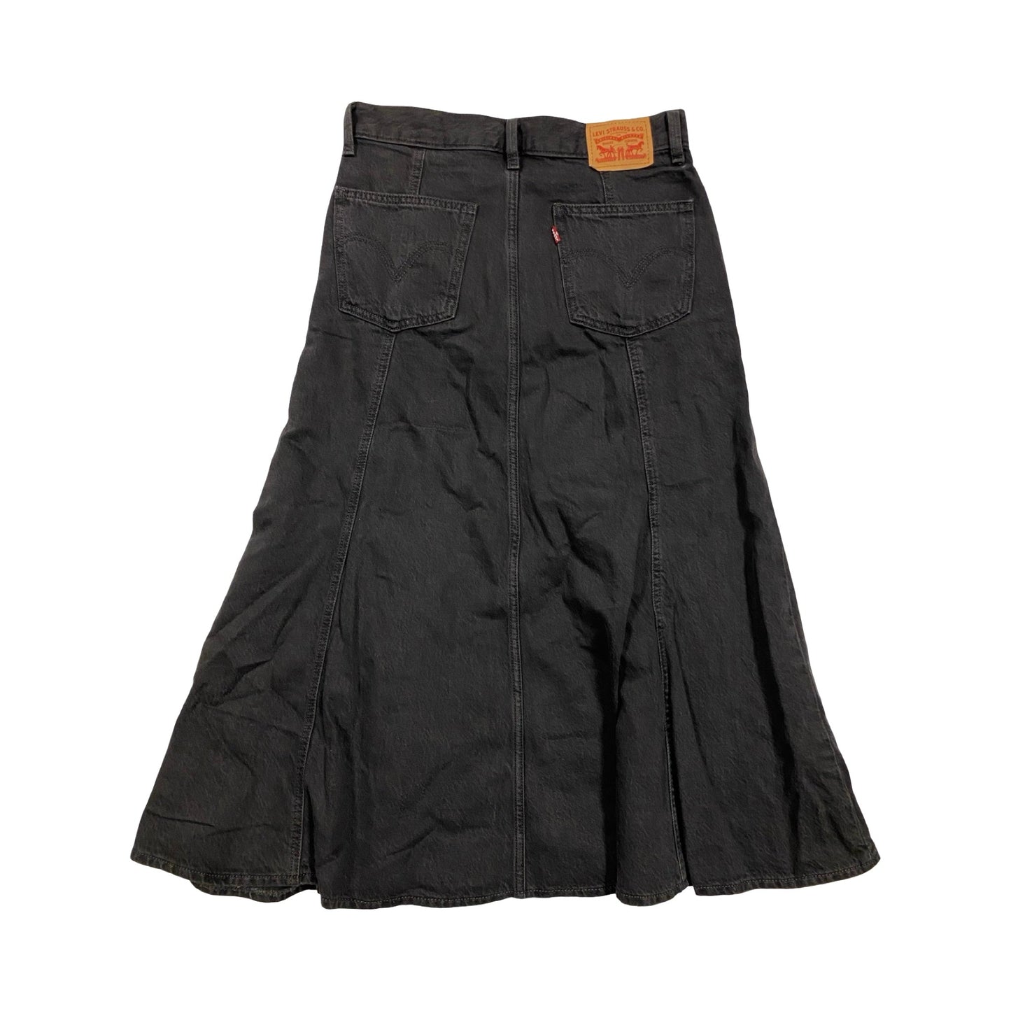 Skirt Maxi By Levis In Black Denim, Size:4