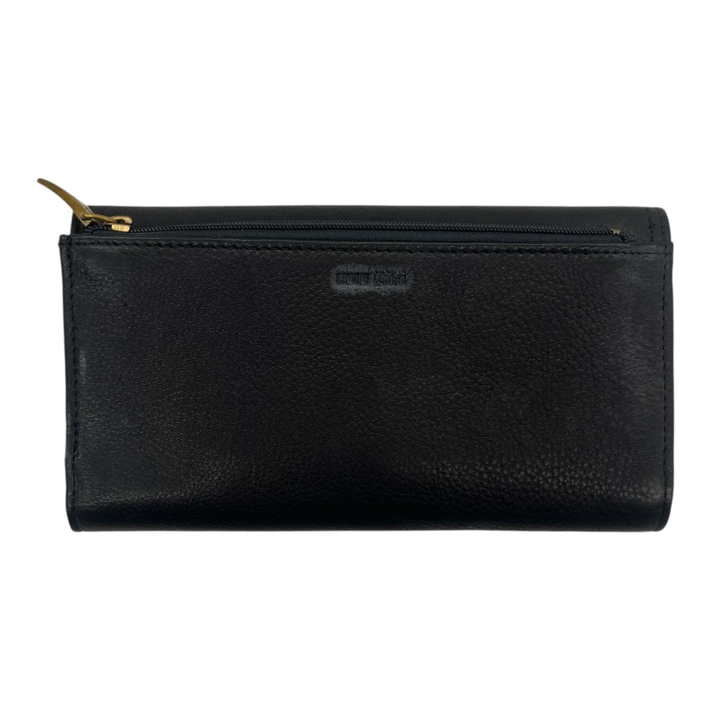 Wallet Leather By Fossil In Black, Size:Medium