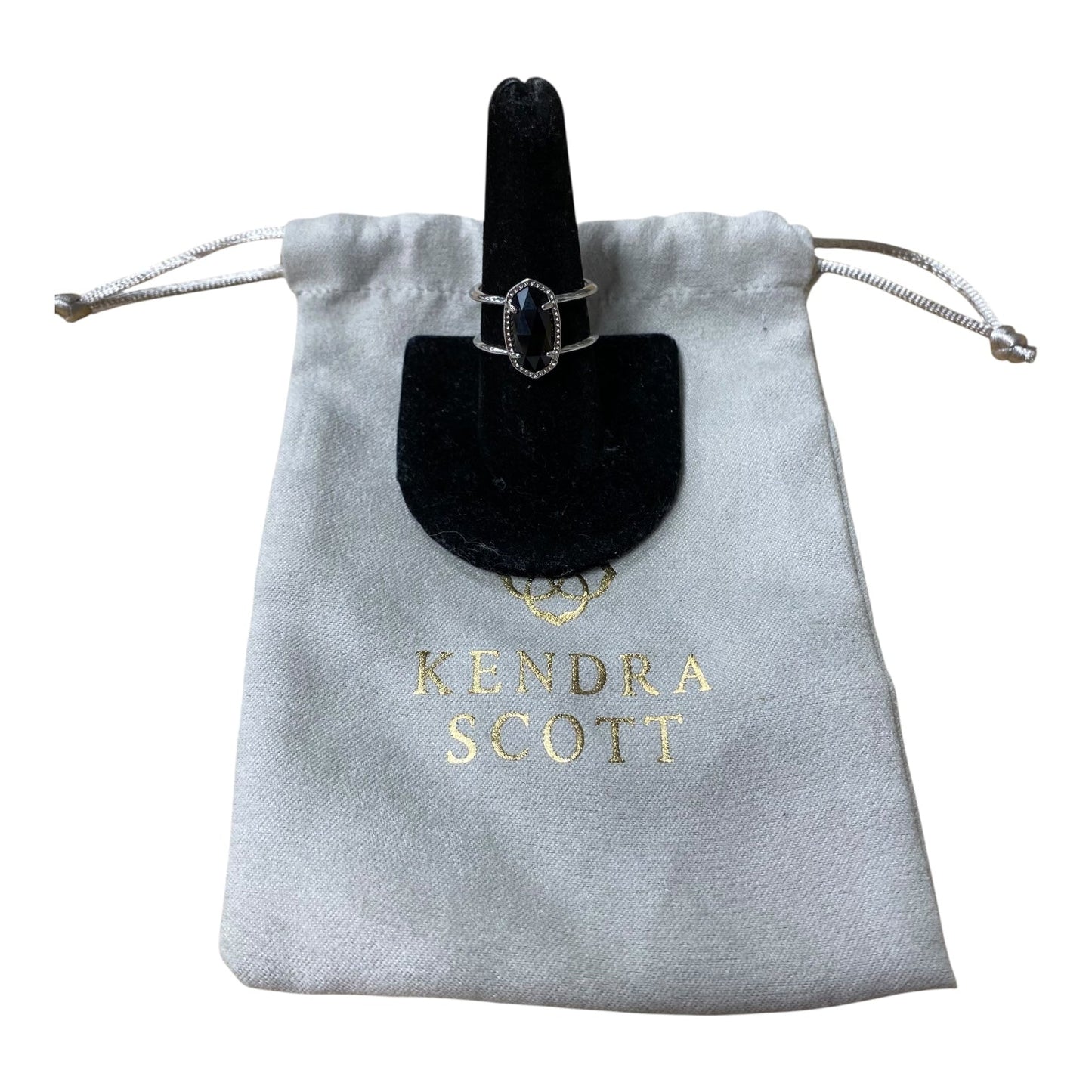Ring Statement By Kendra Scott In Black & Silver, Size:8.5