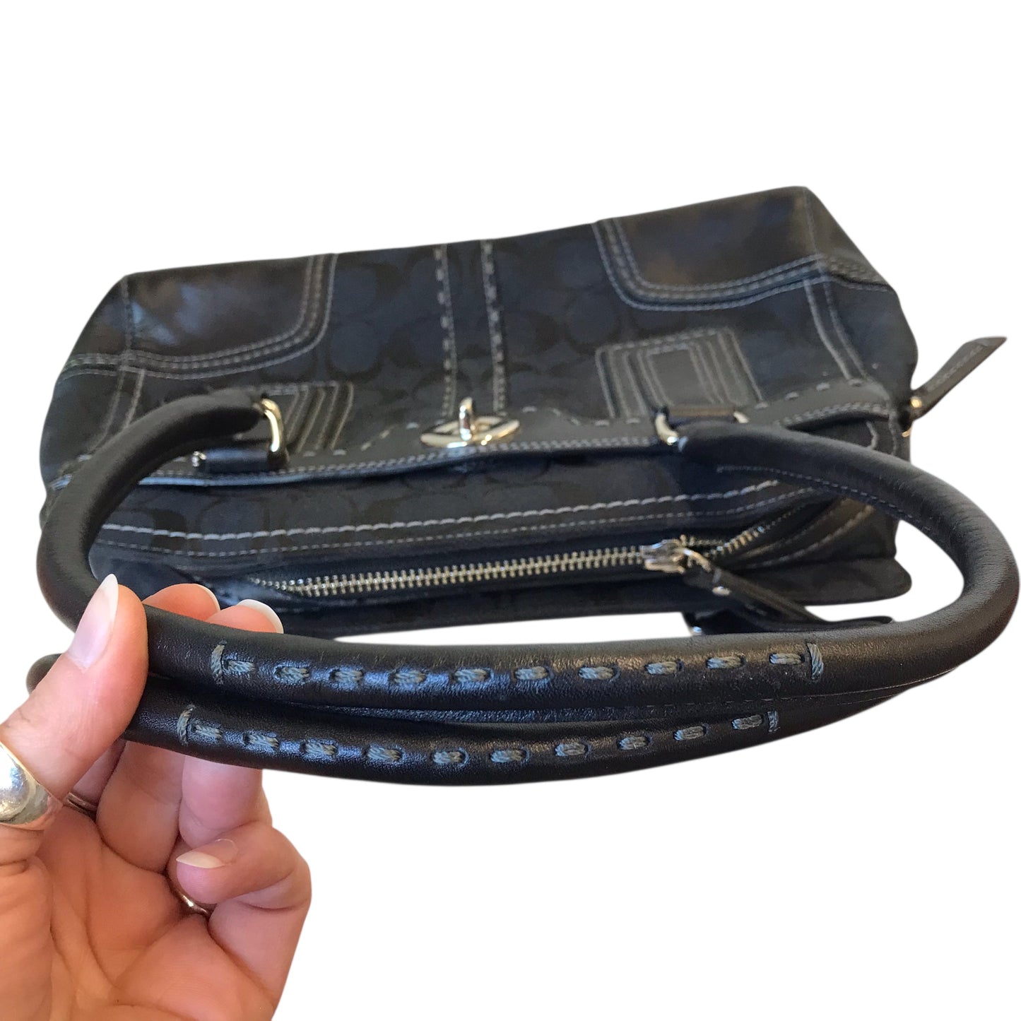 Handbag Designer By Coach In Black, Size:Small