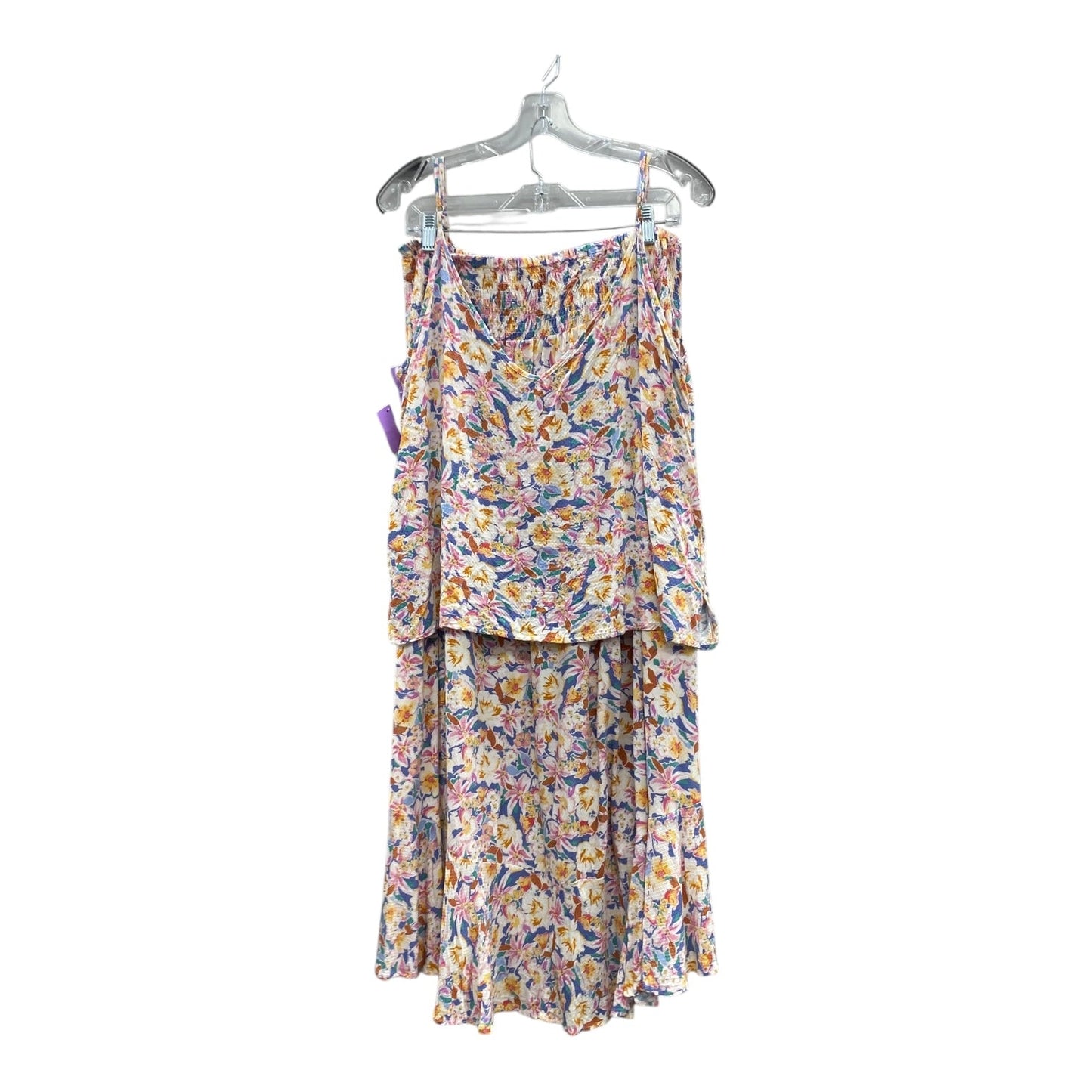 Skirt Set 2Pc By Cynthia Rowley In Pink & Yellow, Size:Xl