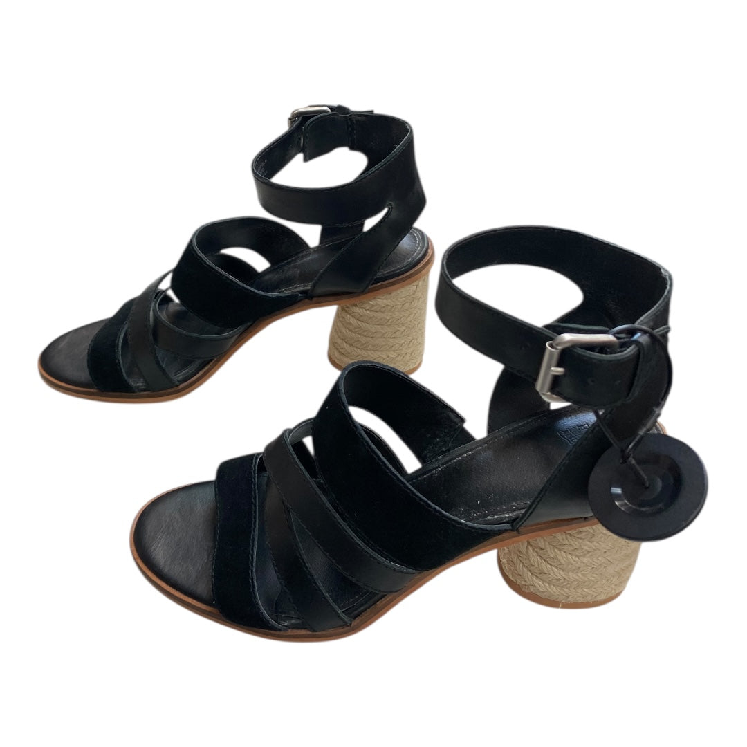 Sandals Heels Block By Frye And Co In Black, Size:8