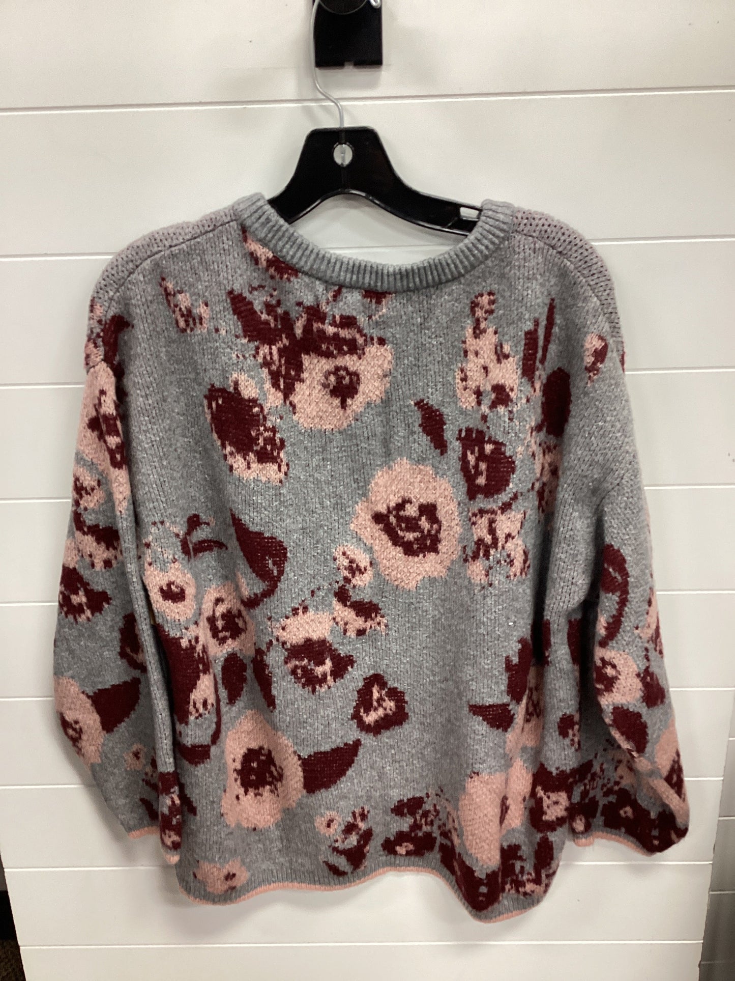 Sweater By Knox Rose In Grey & Pink, Size:Xxl
