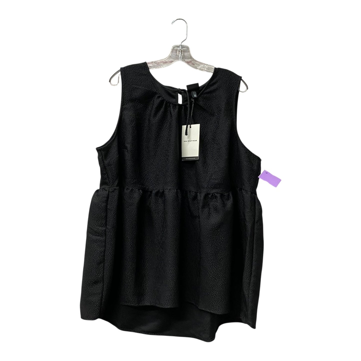 Top Sleeveless By Who What Wear In Black, Size:2X