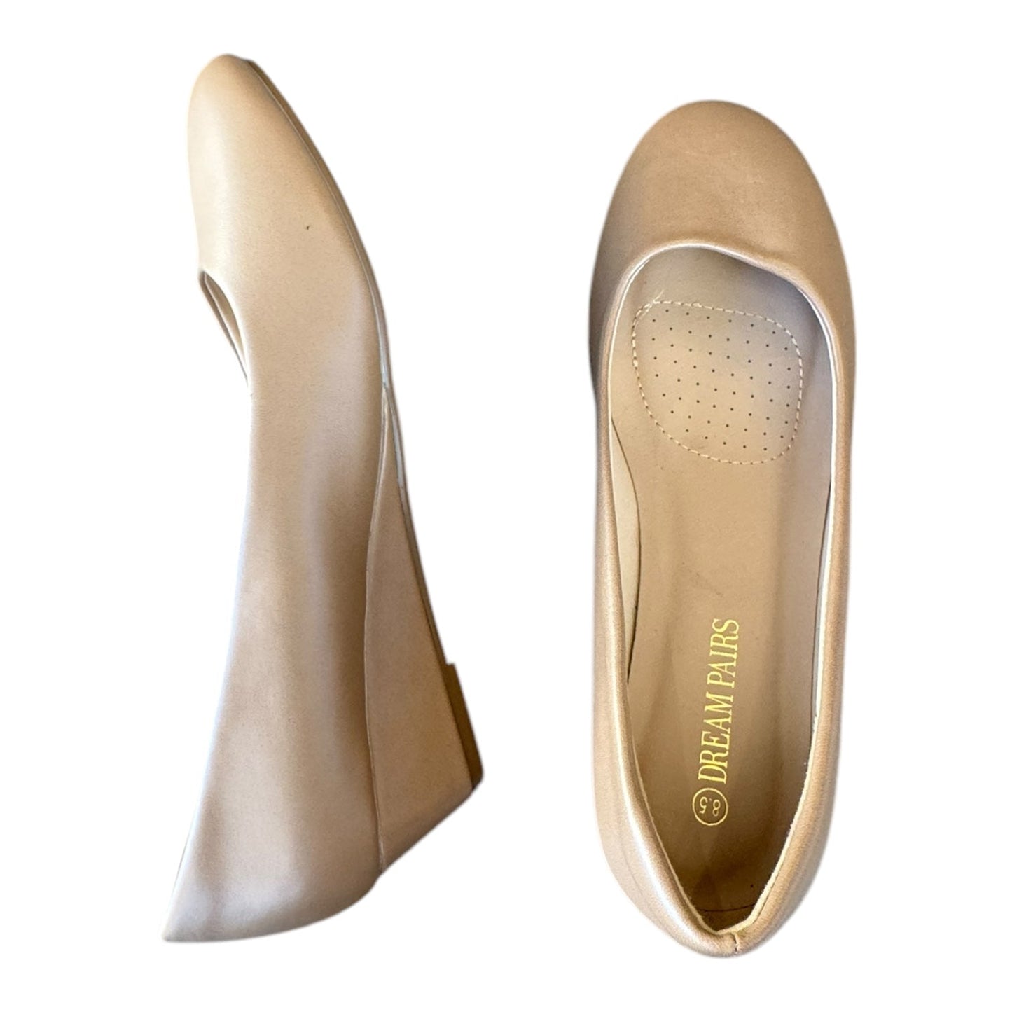 Shoes Heels Wedge By DREAM PAIRS In Tan, Size:8.5