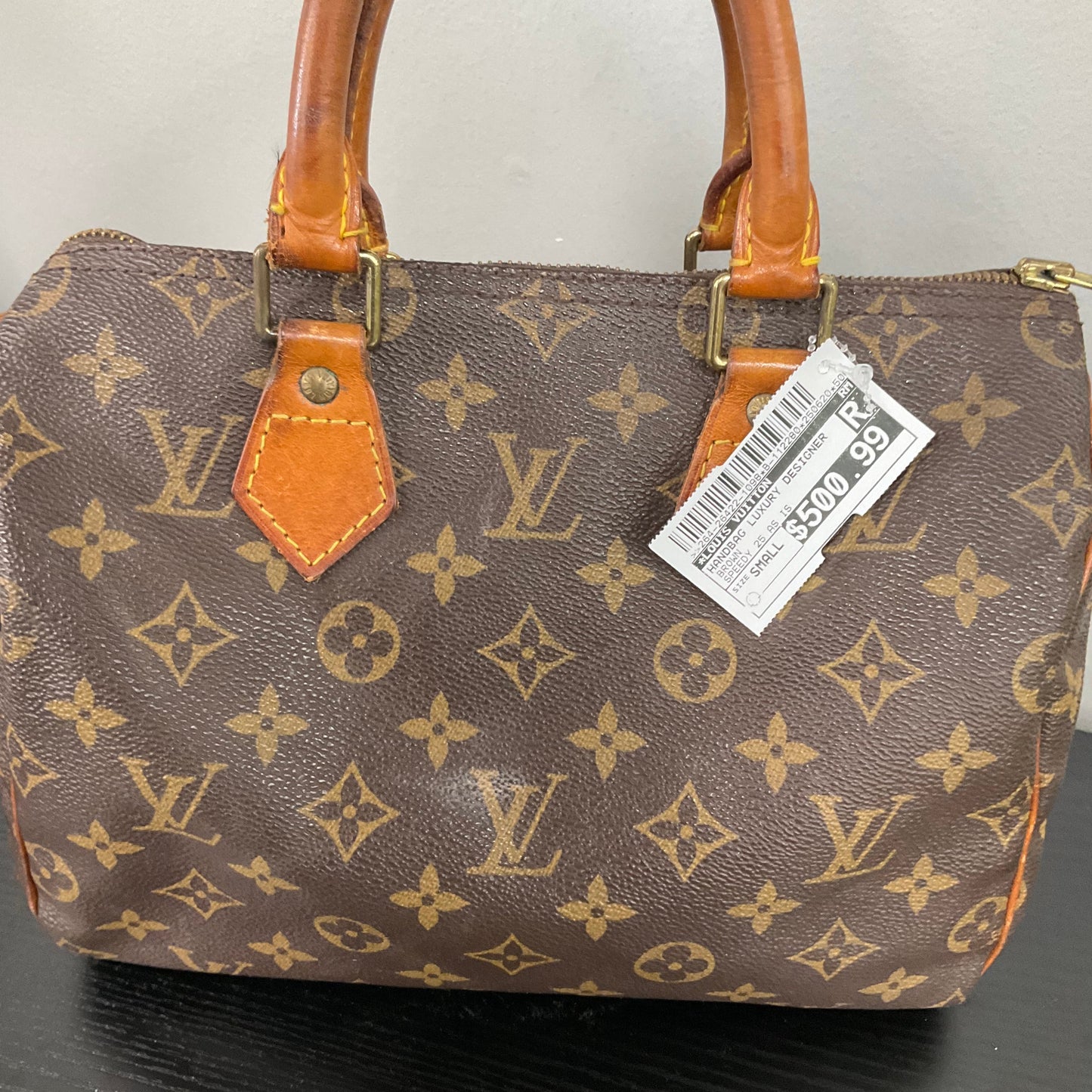 Handbag Luxury Designer By Louis Vuitton In Brown, Size:Small