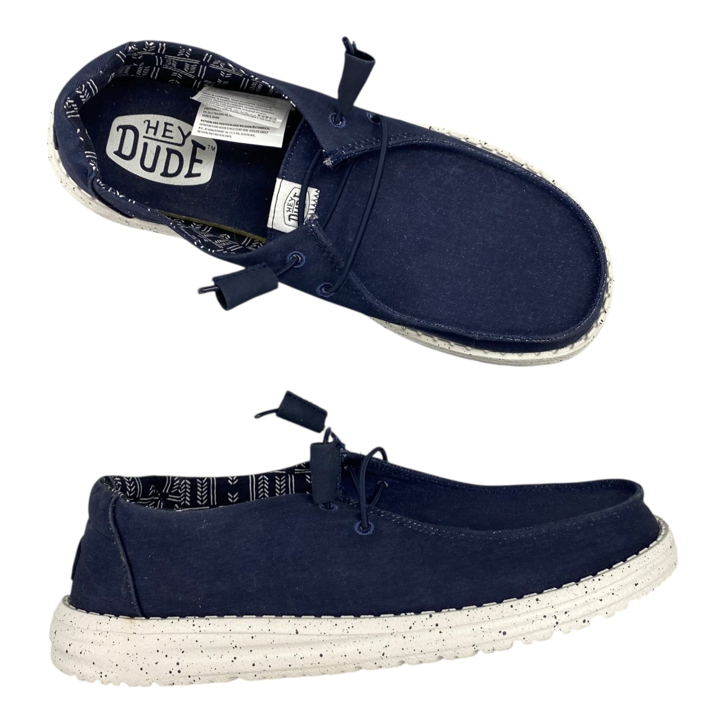 Shoes Flats By Hey Dude In Navy, Size:9
