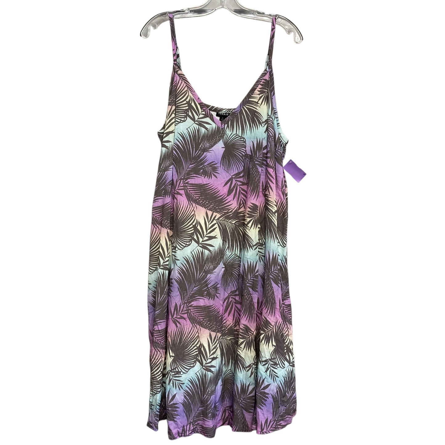 Dress Casual Midi By Torrid In Purple & Tan, Size:1X