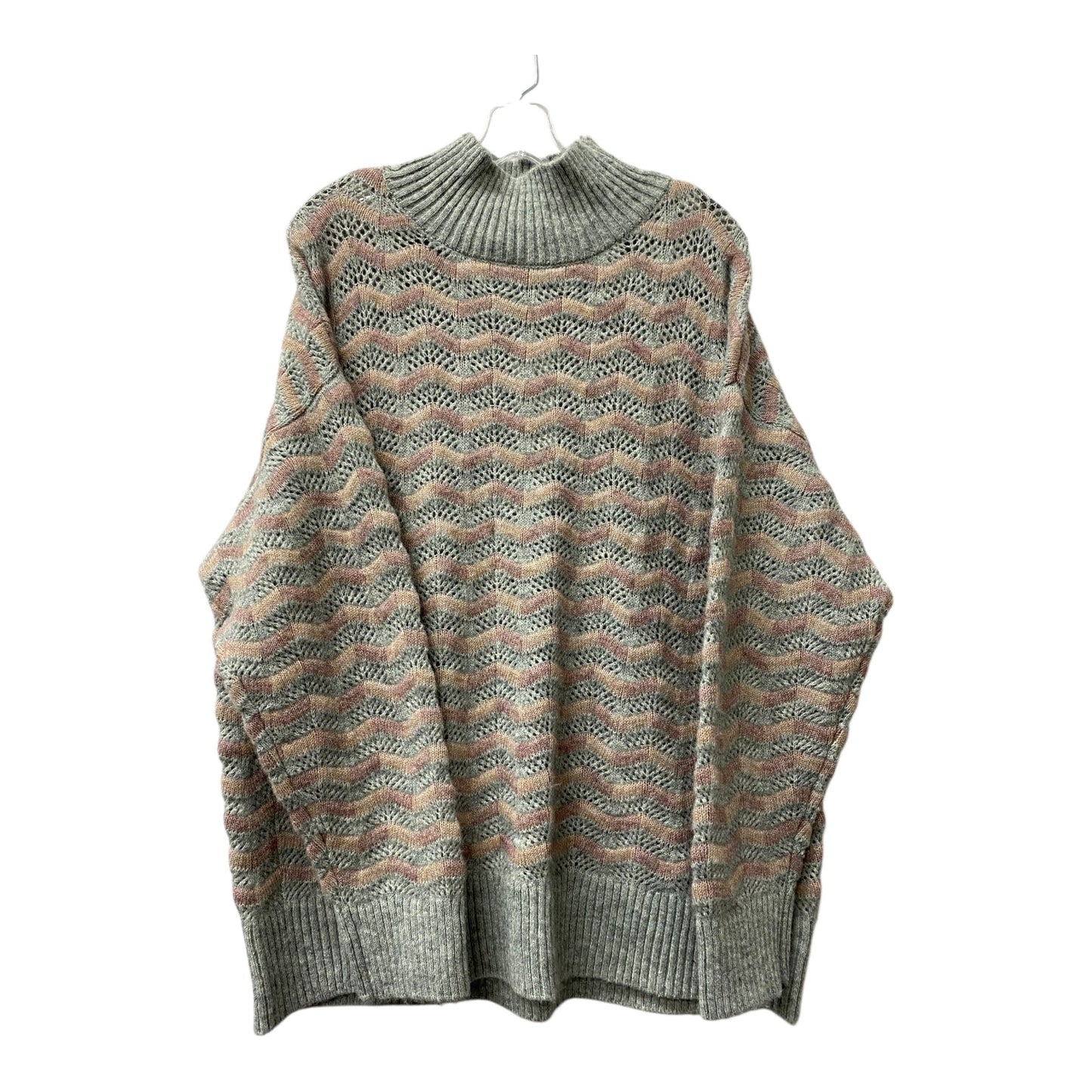 Sweater By Liz Claiborne In Grey & Pink, Size:1X