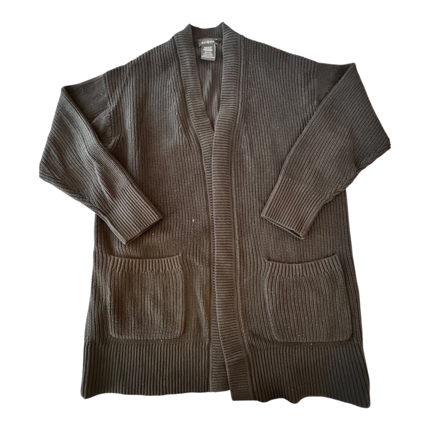 Sweater Cardigan By MAX & MIA In Black, Size:Xxl