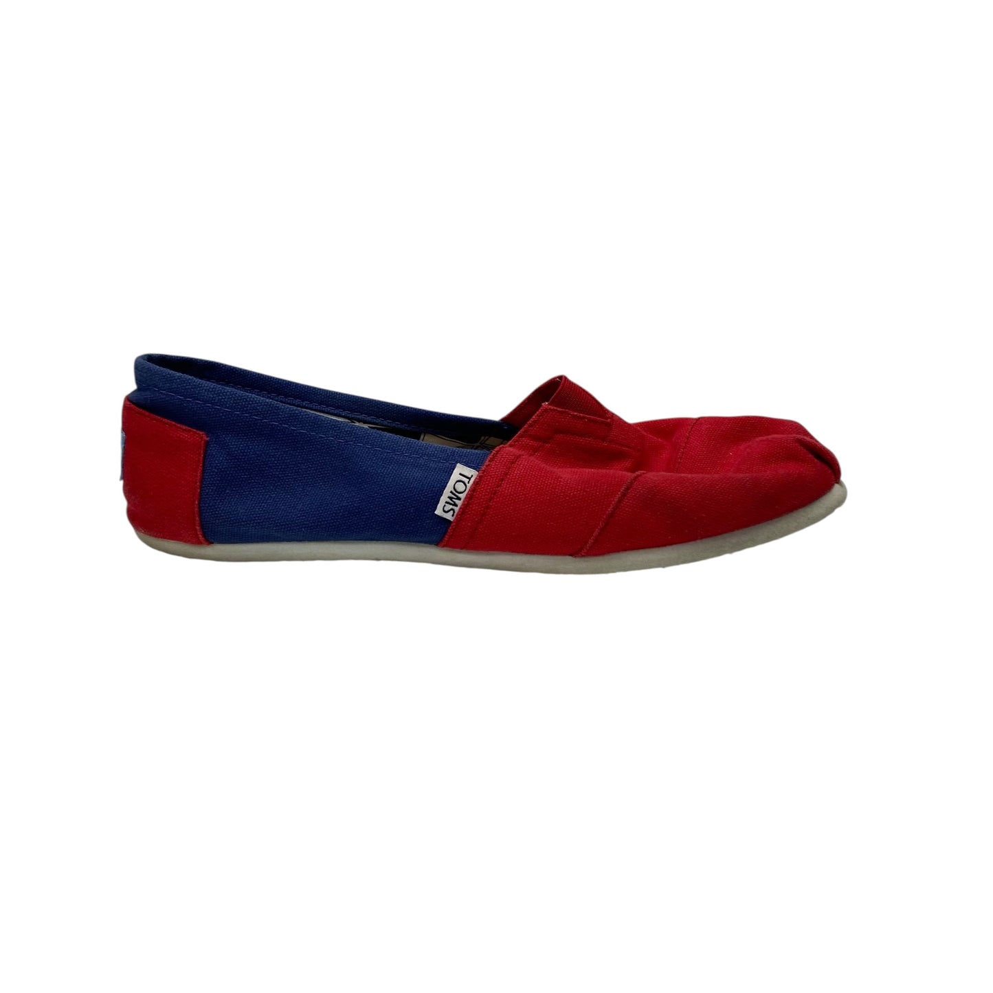 Shoes Flats By Toms In Blue & Red, Size:10