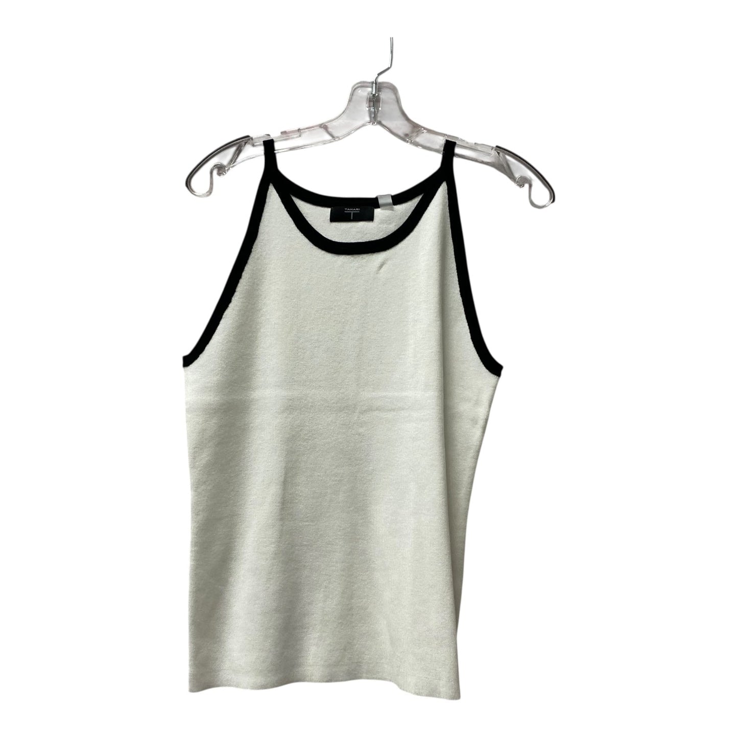 Top Sleeveless By Tahari By Arthur Levine In Black & White, Size:L