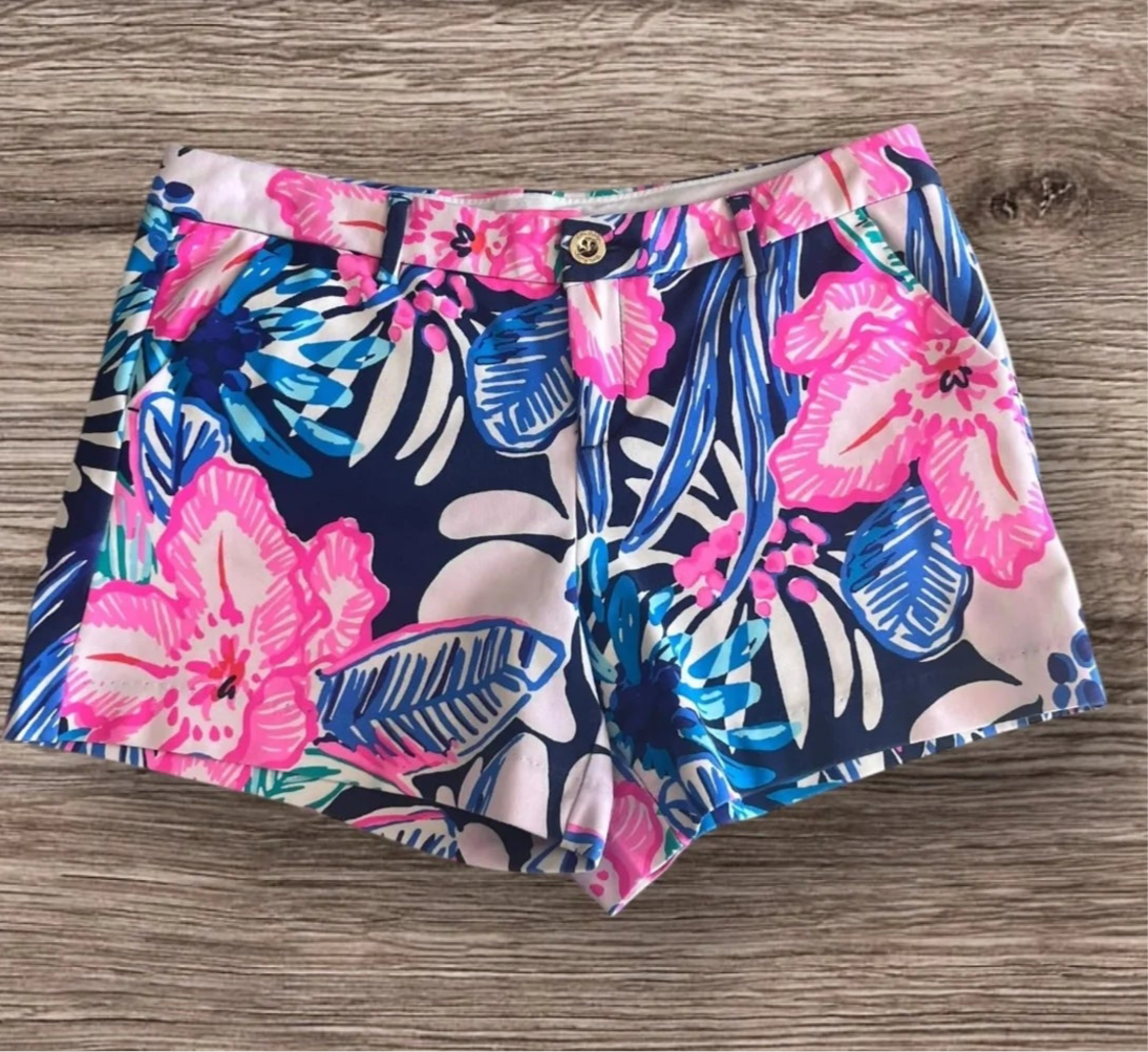 Shorts Designer By Lilly Pulitzer In Blue & Pink, Size: 10
