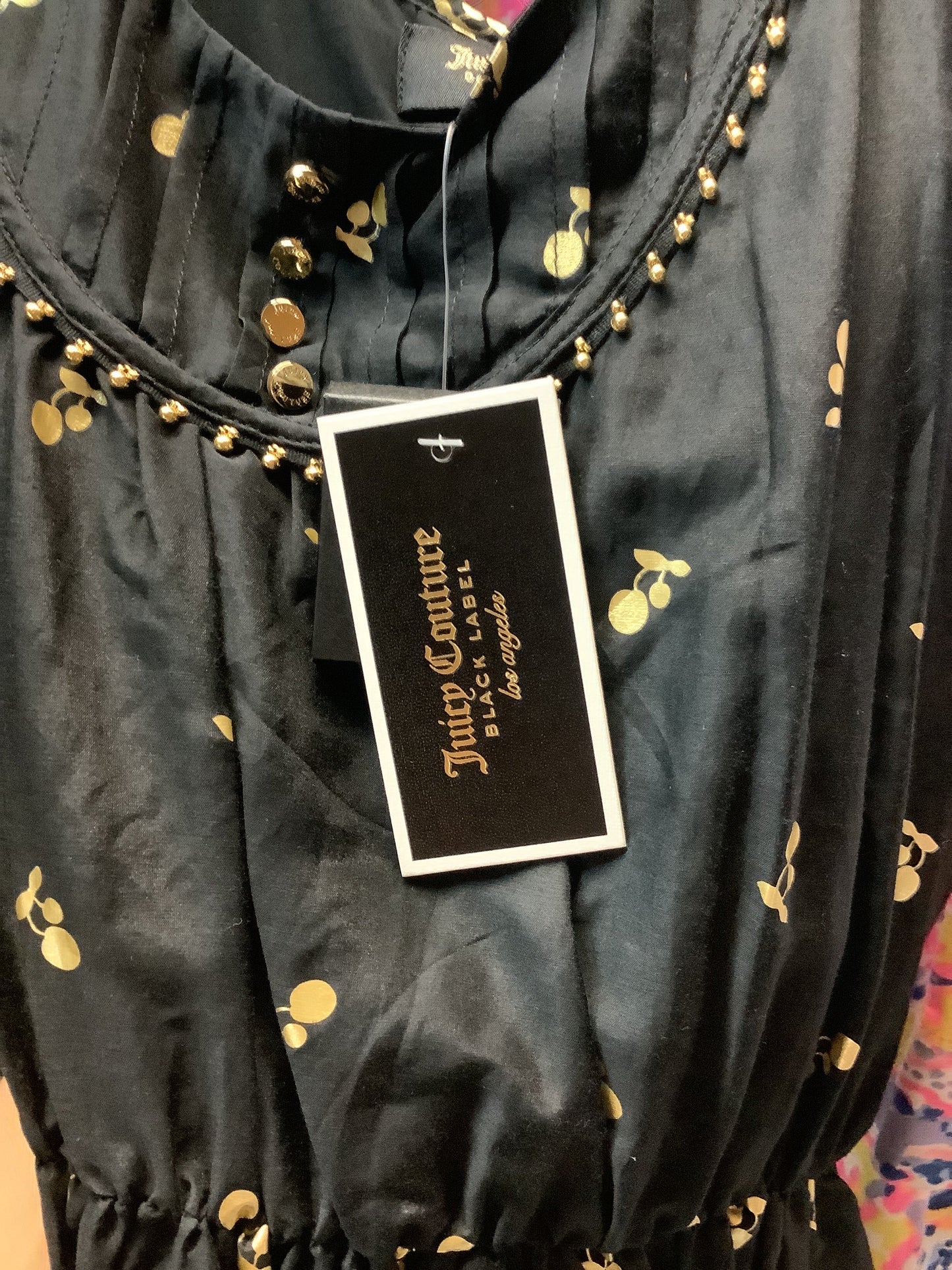 Dress Casual Short By Juicy Couture In Black & Gold, Size: L