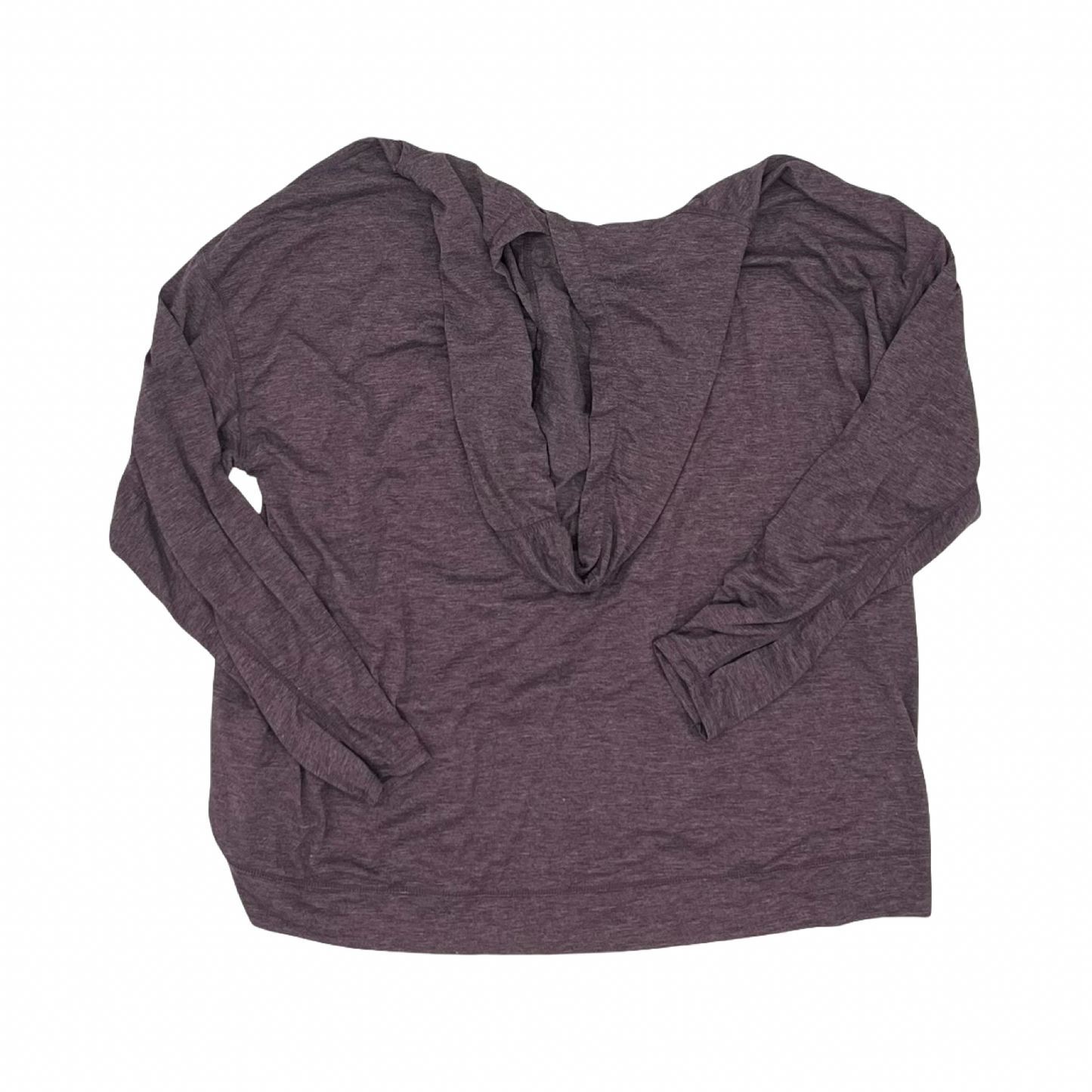 Athletic Top Ls Hoodie By 90 Degrees By Reflex In Purple, Size:1X