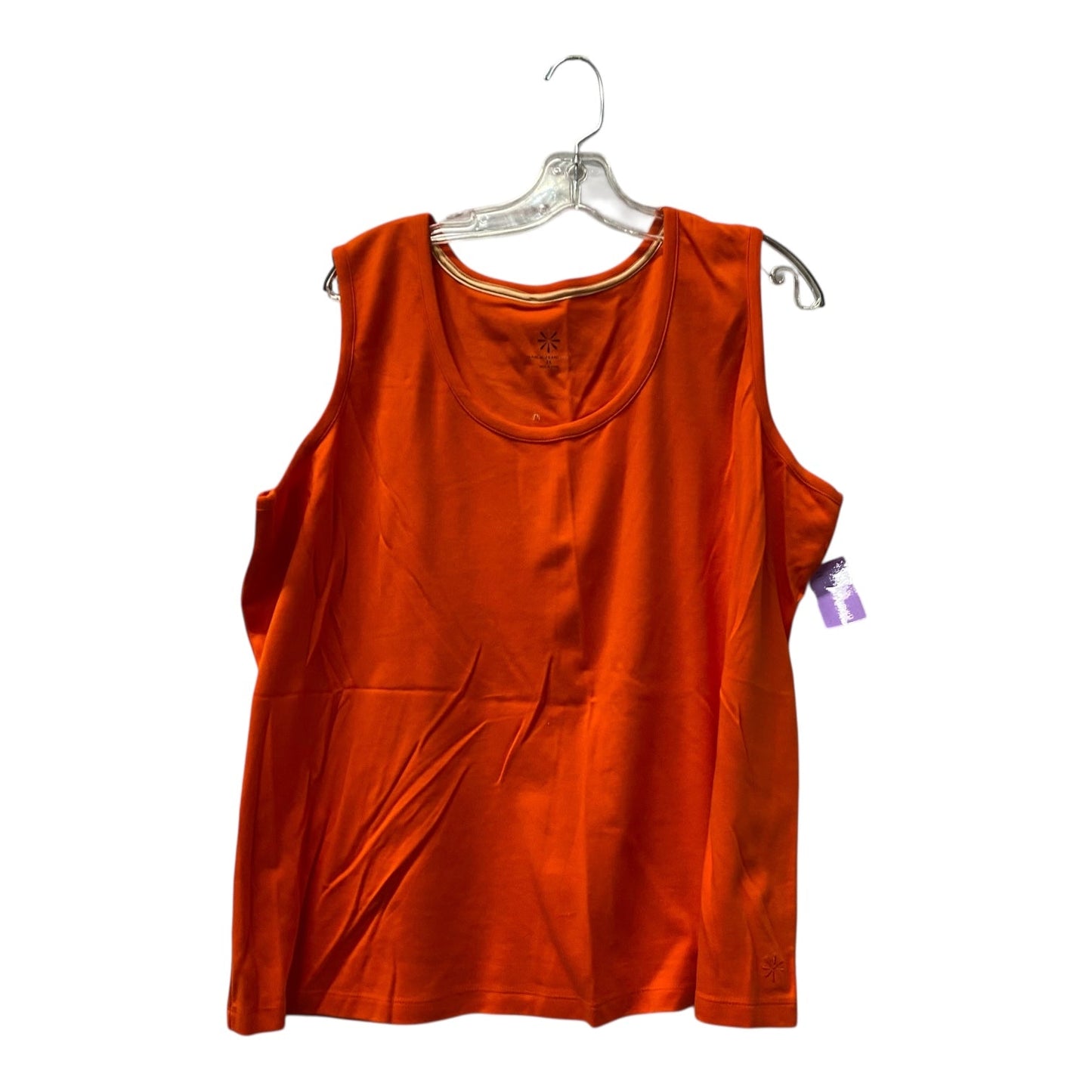 Top Sleeveless Basic By Isaac Mizrahi Live Qvc In Orange, Size:2X