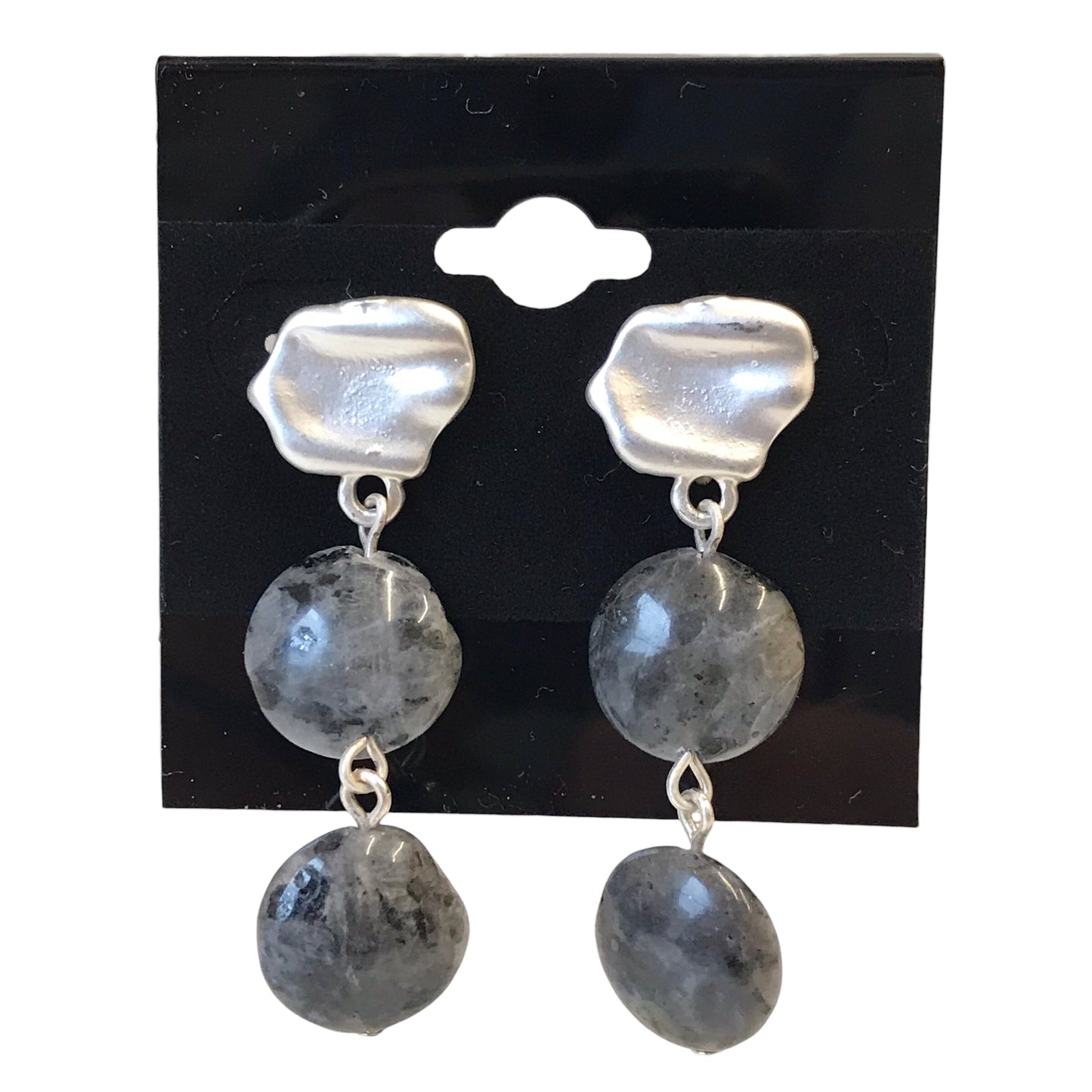 Earrings Dangle/Drop By Simply Noelle In Grey & Silver