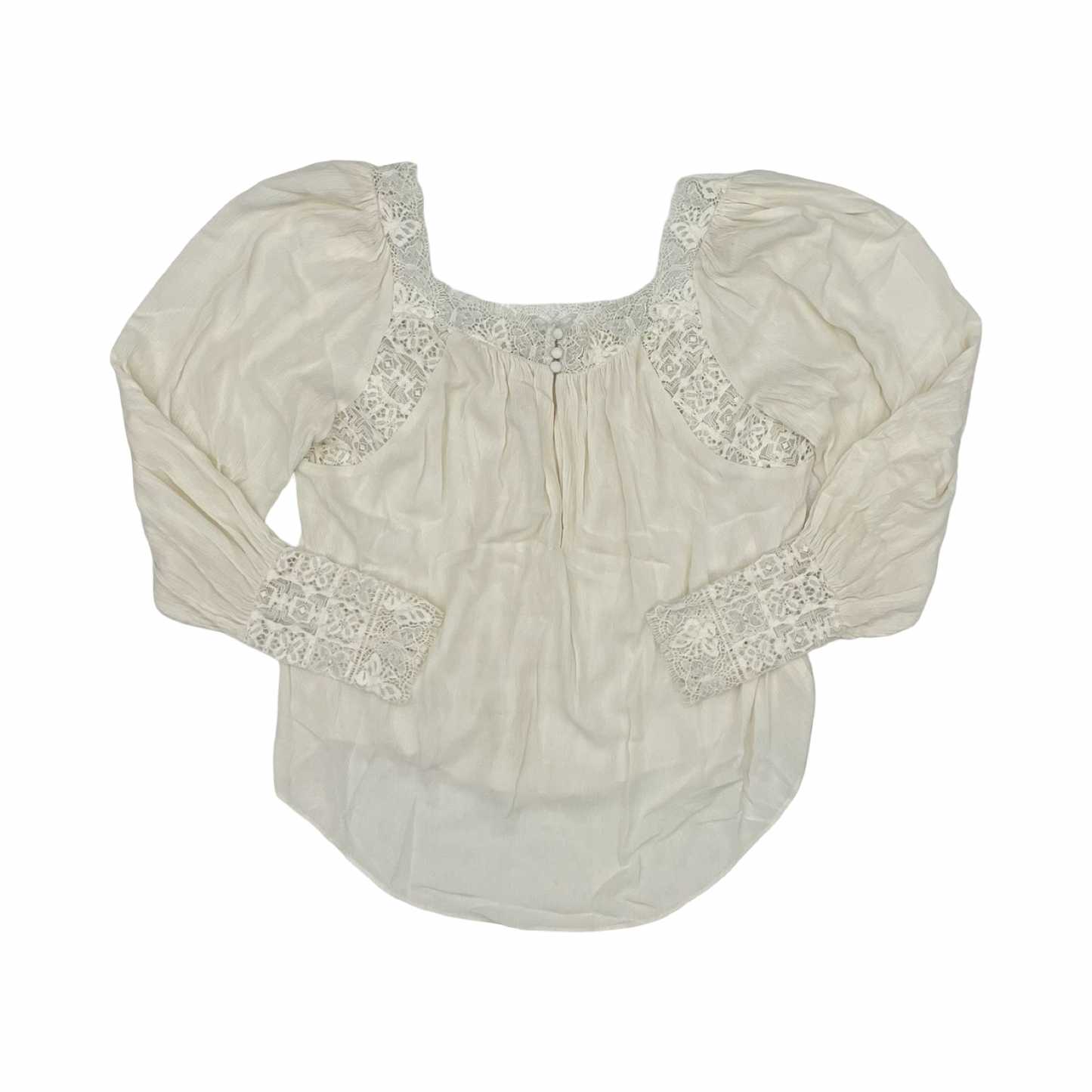 Blouse Ls By Free People In Cream, Size:Xs