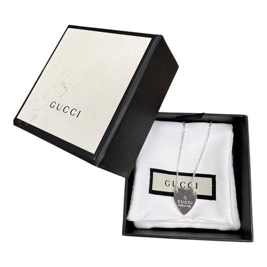 Necklace Luxury Designer By Gucci In Silver