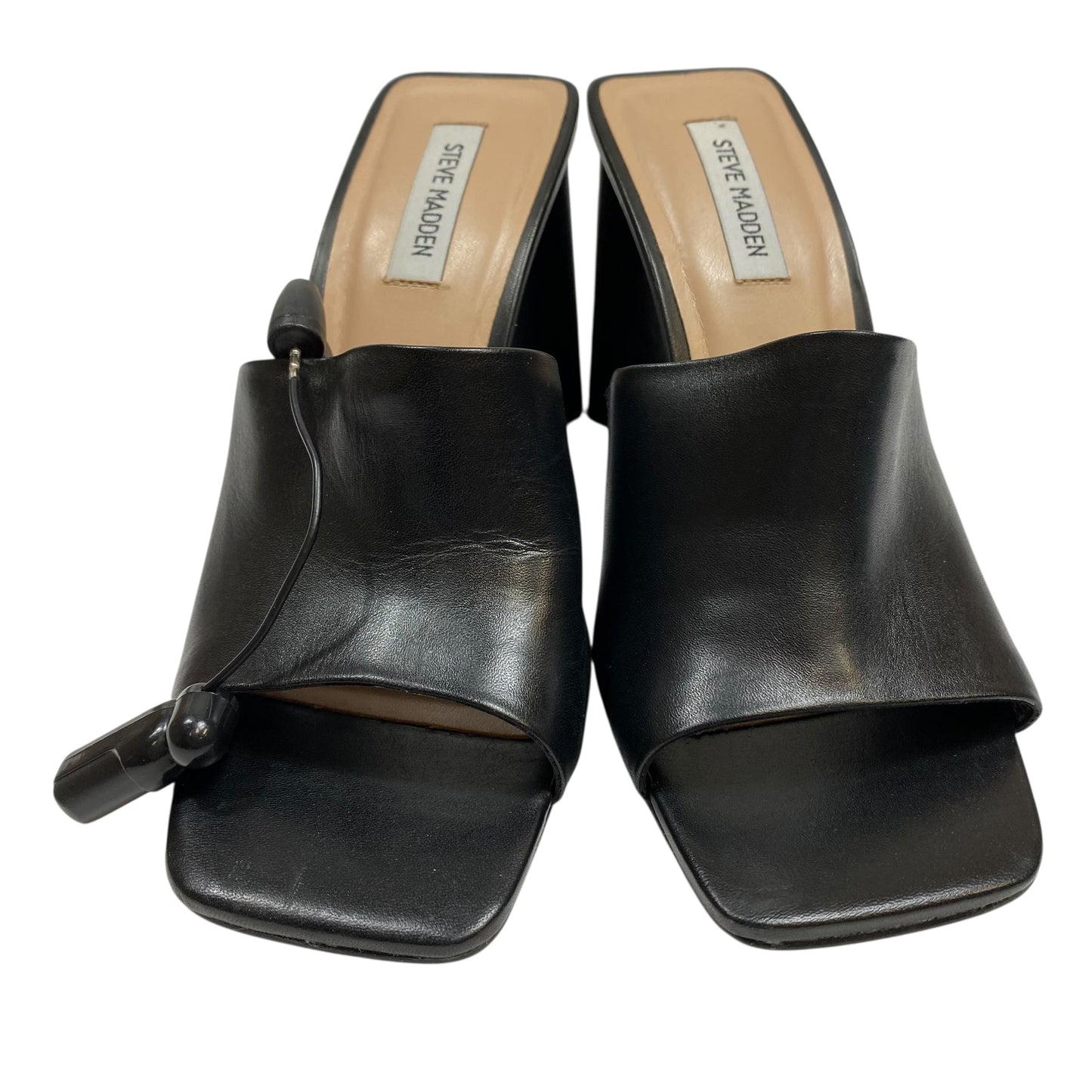 Sandals Heels Block By Steve Madden In Black, Size:10