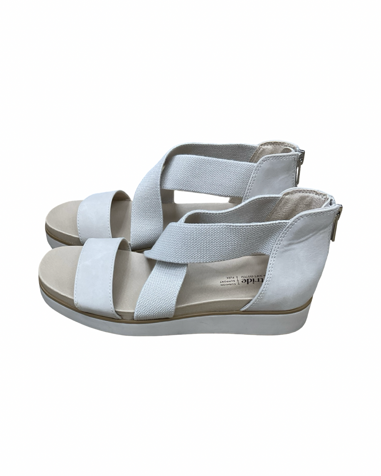 Sandals Flats By Life Stride In Cream, Size:6.5