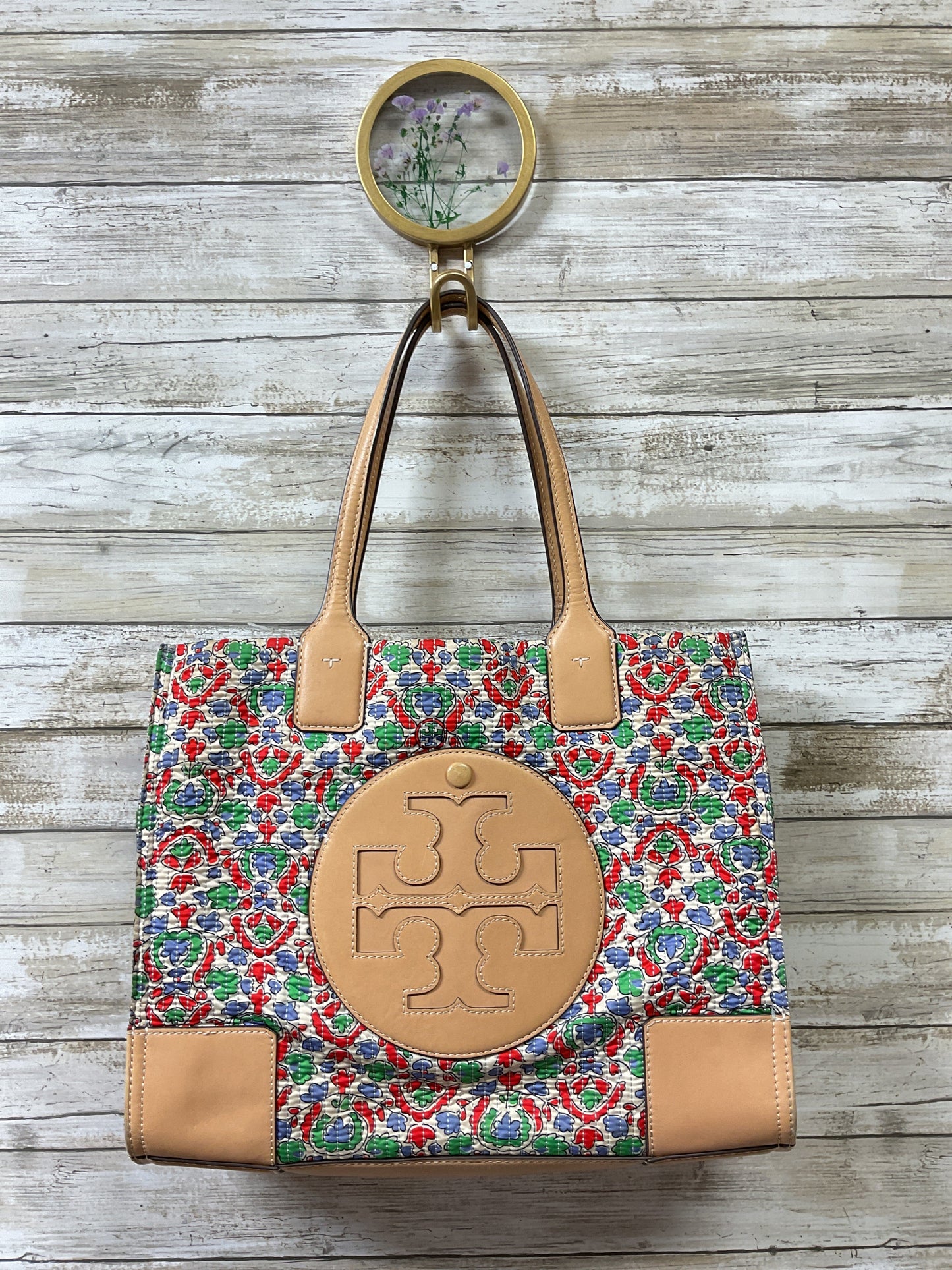 Handbag Designer By Tory Burch In Floral Print, Size:Medium