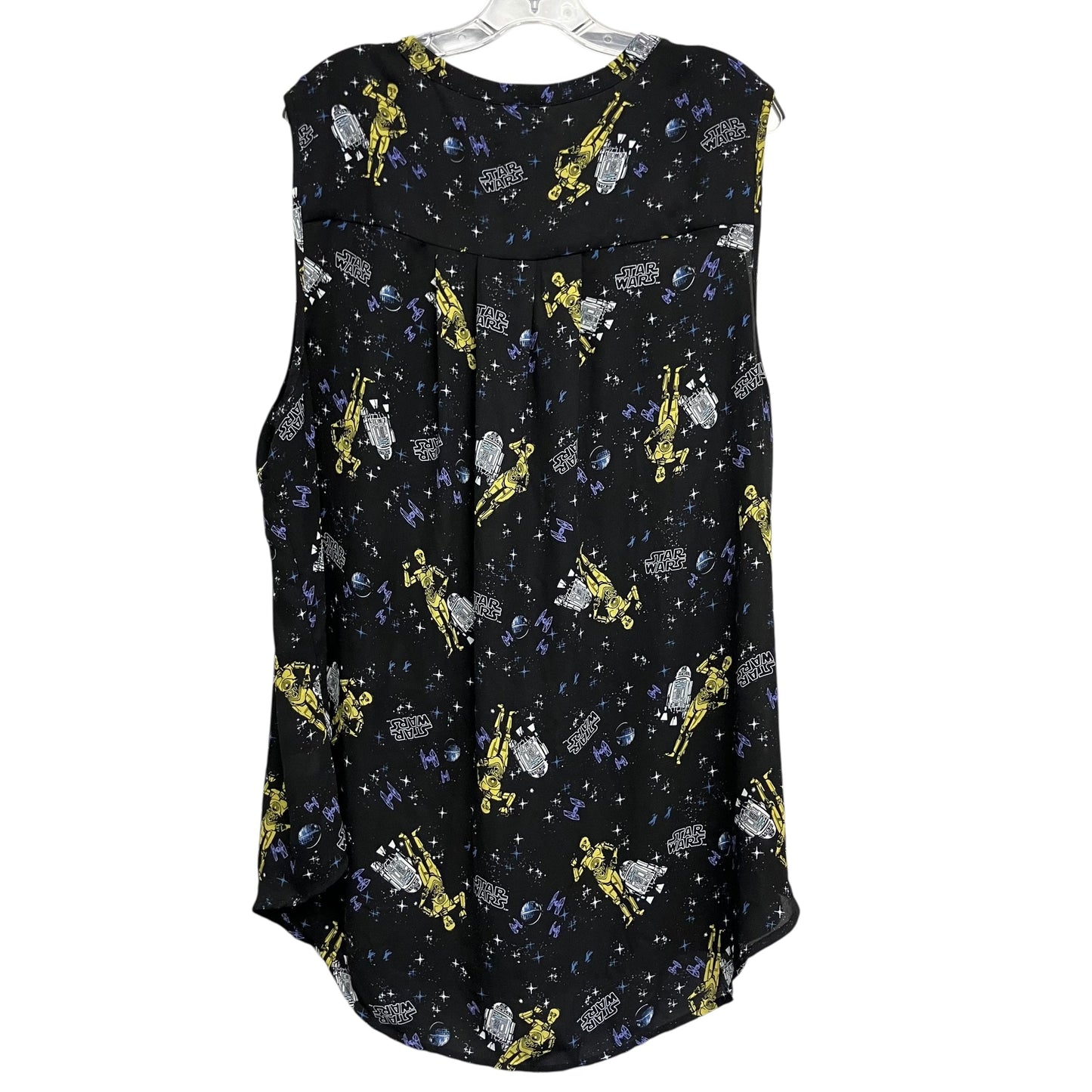 Top Sleeveless By Star Wars In Black & Yellow, Size:3X