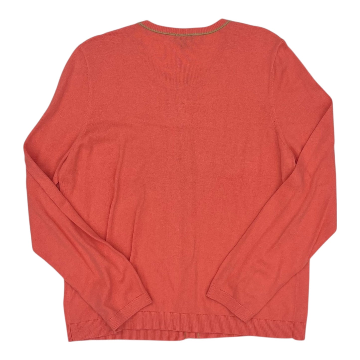 Sweater Cardigan By Talbots In Coral, Size:Xl