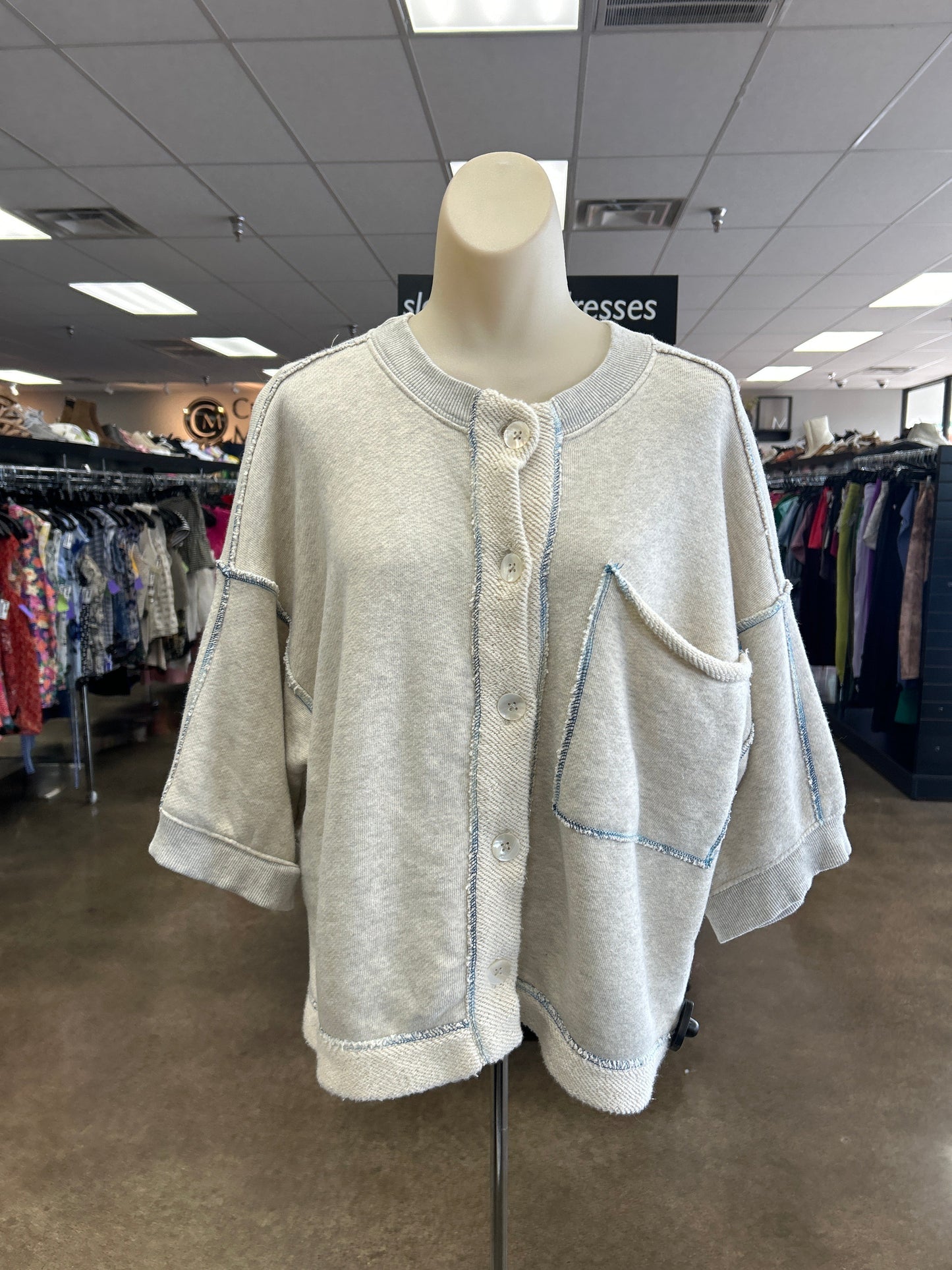 Sweater Ss By Free People In Grey, Size:Xs