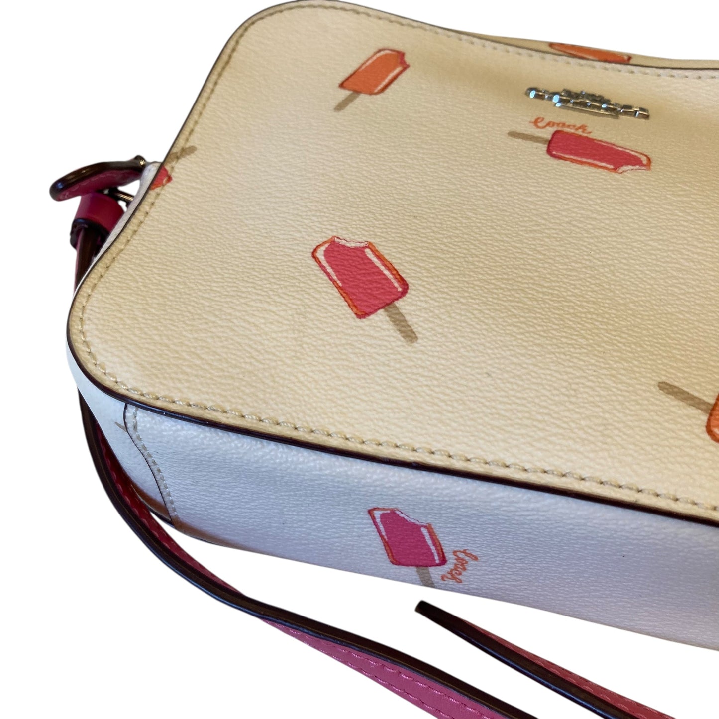 Crossbody Designer By Coach In Cream, Size:Small
