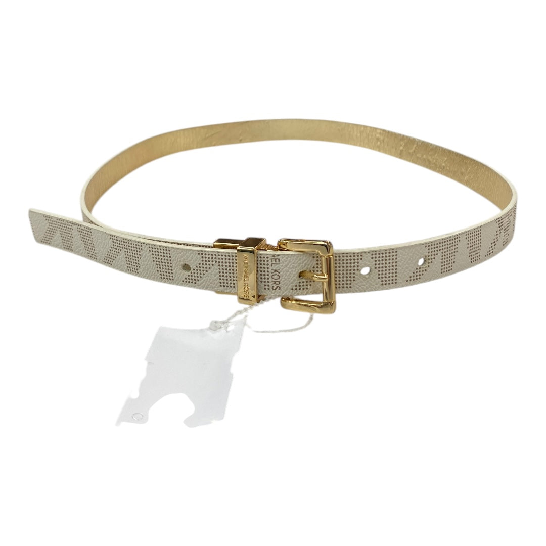 Belt Designer By Michael Kors In Gold & White