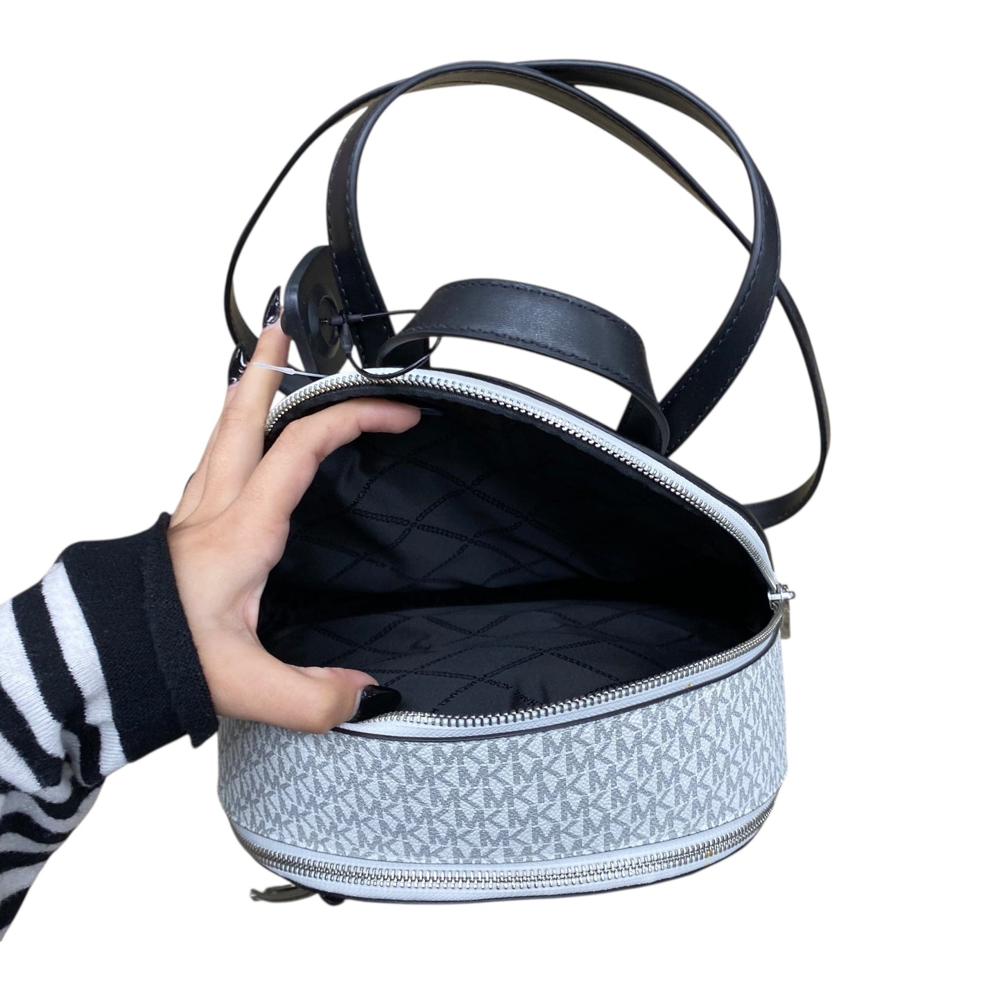 Backpack Designer By Michael Kors In Black & Grey, Size:Medium