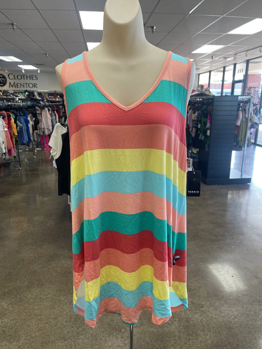 Top Sleeveless By Torrid In Striped Pattern, Size:1X