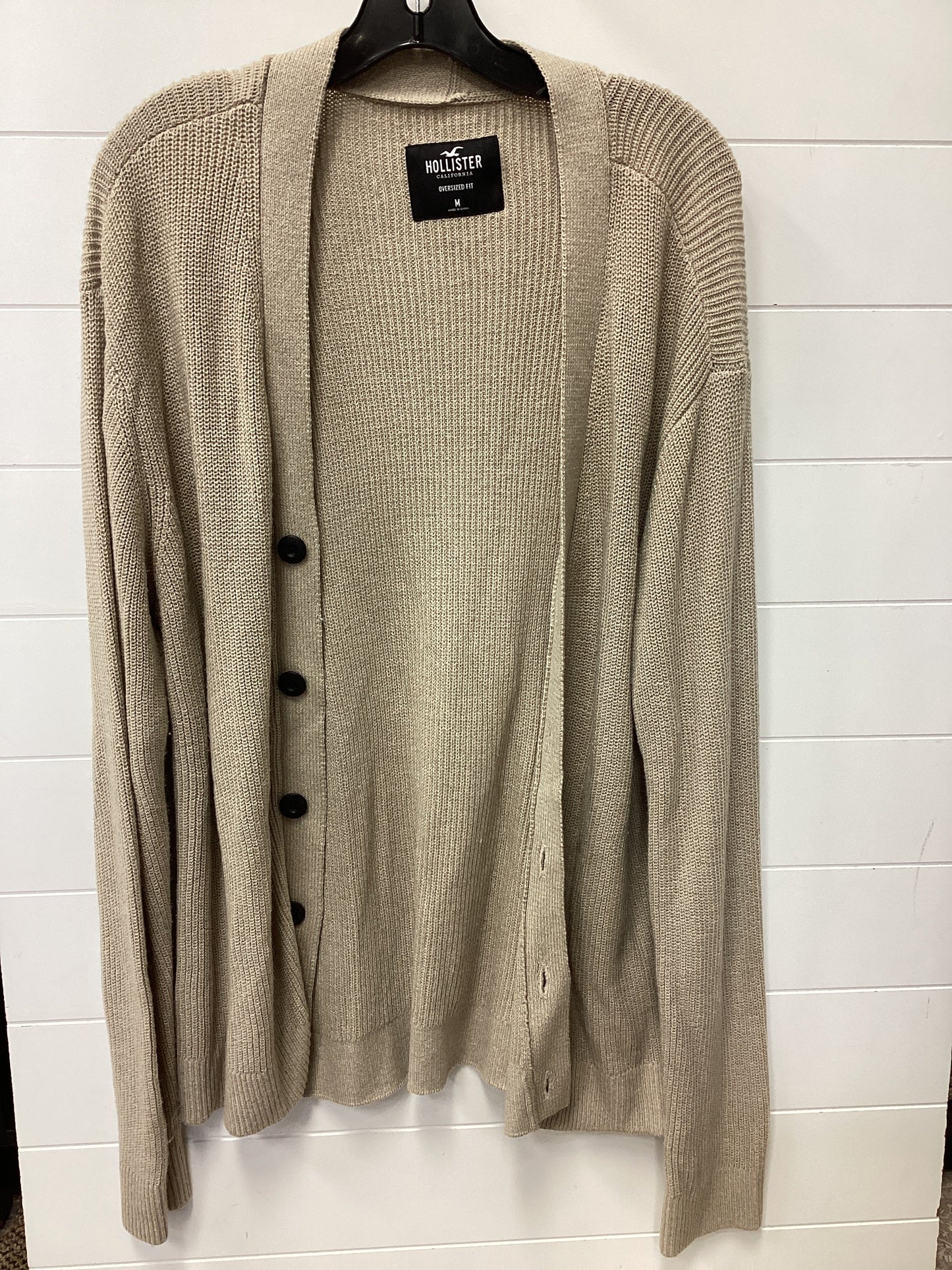 Sweater Cardigan By Hollister In Tan, Size:M