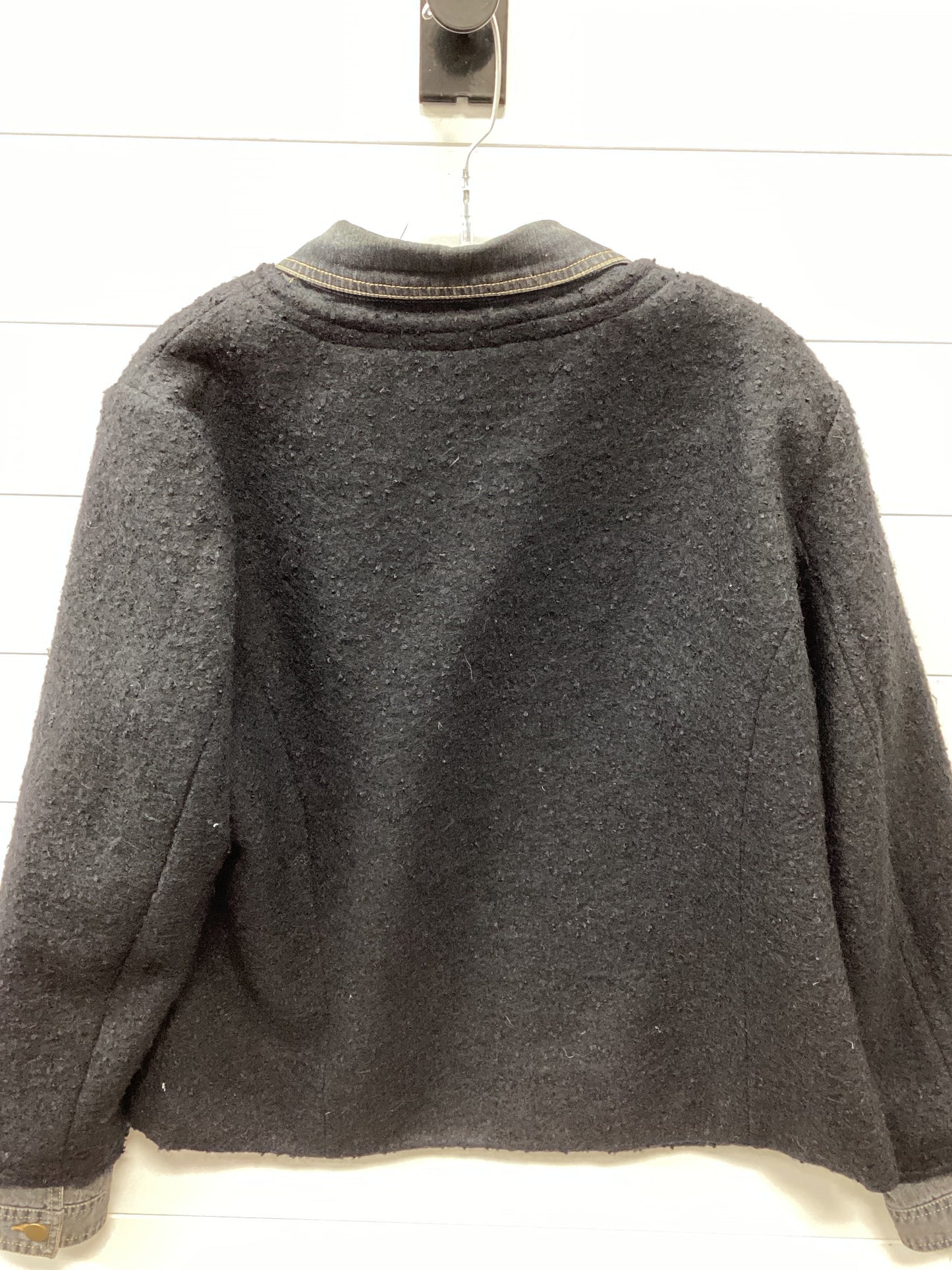 Jacket Fleece By Charlie B In Black & Blue, Size:L